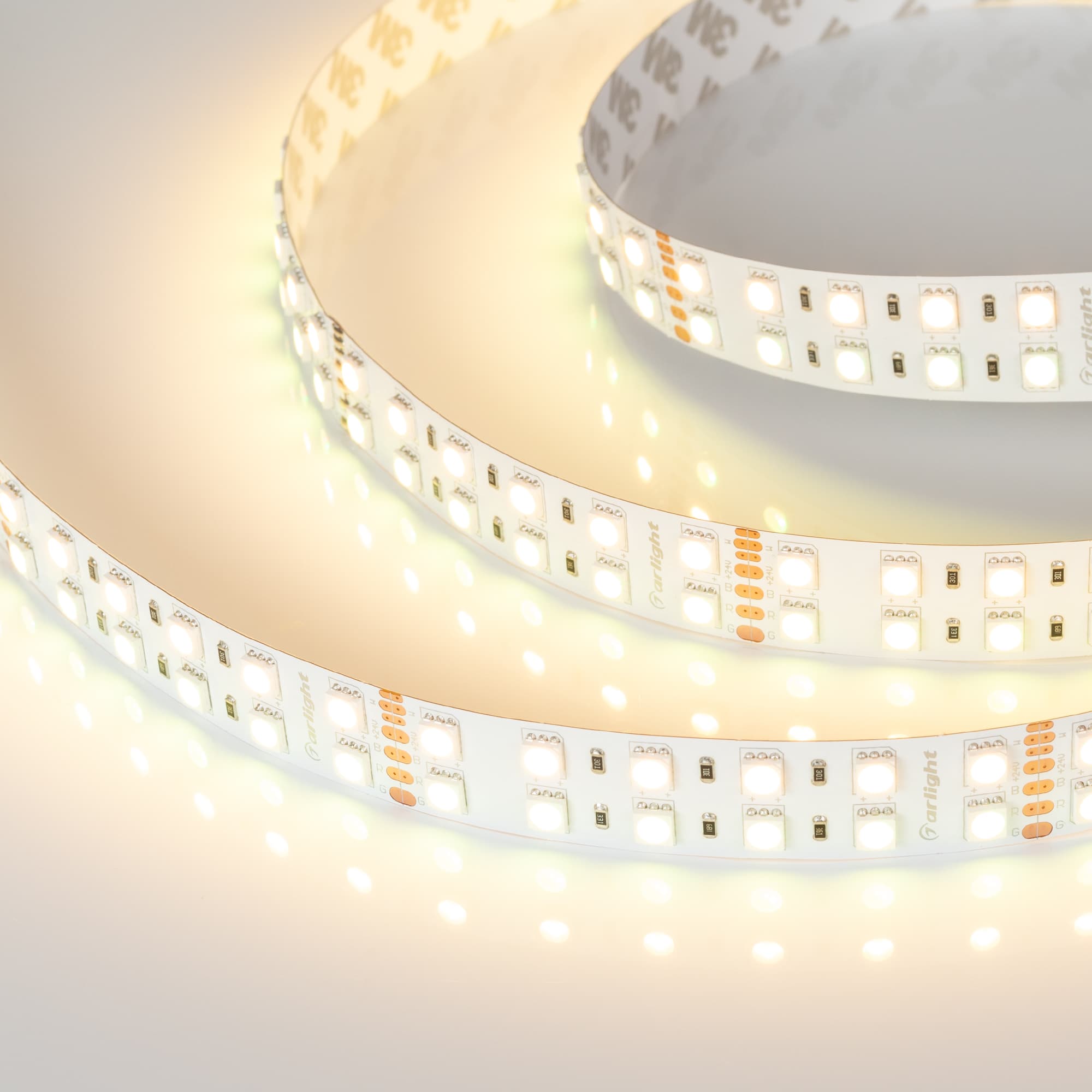 Светодиодная лента RT 2-5000 24V RGB-Warm 2x2 (5060, 720 LED, LUX) (Arlight, 32 Вт/м, IP20) 012327(1) — фото 2