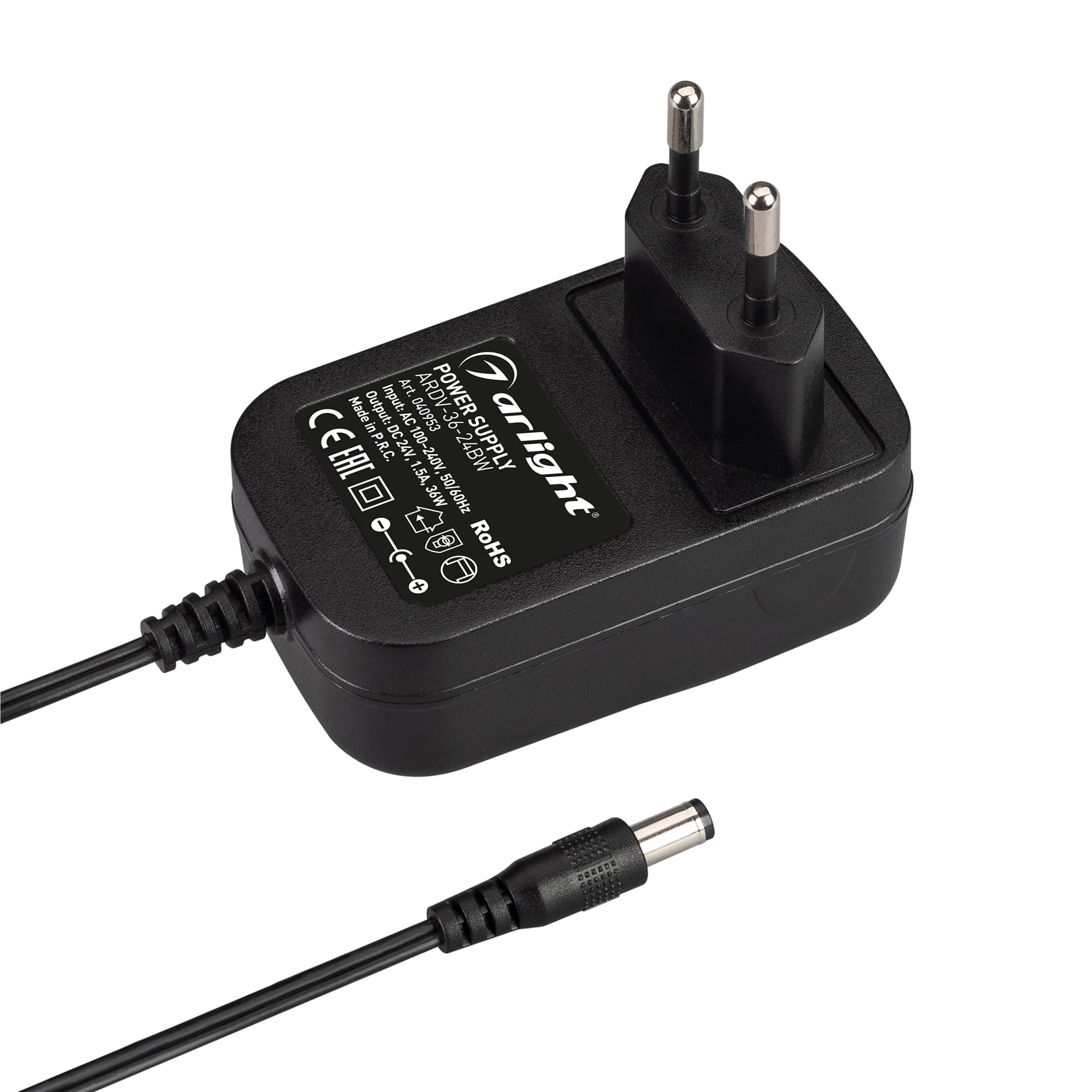 Блок питания ARDV-36-24BW (24V, 1.5A, 36W) (Arlight, Адаптер, 3 года) 040953 Arlight — фото 1