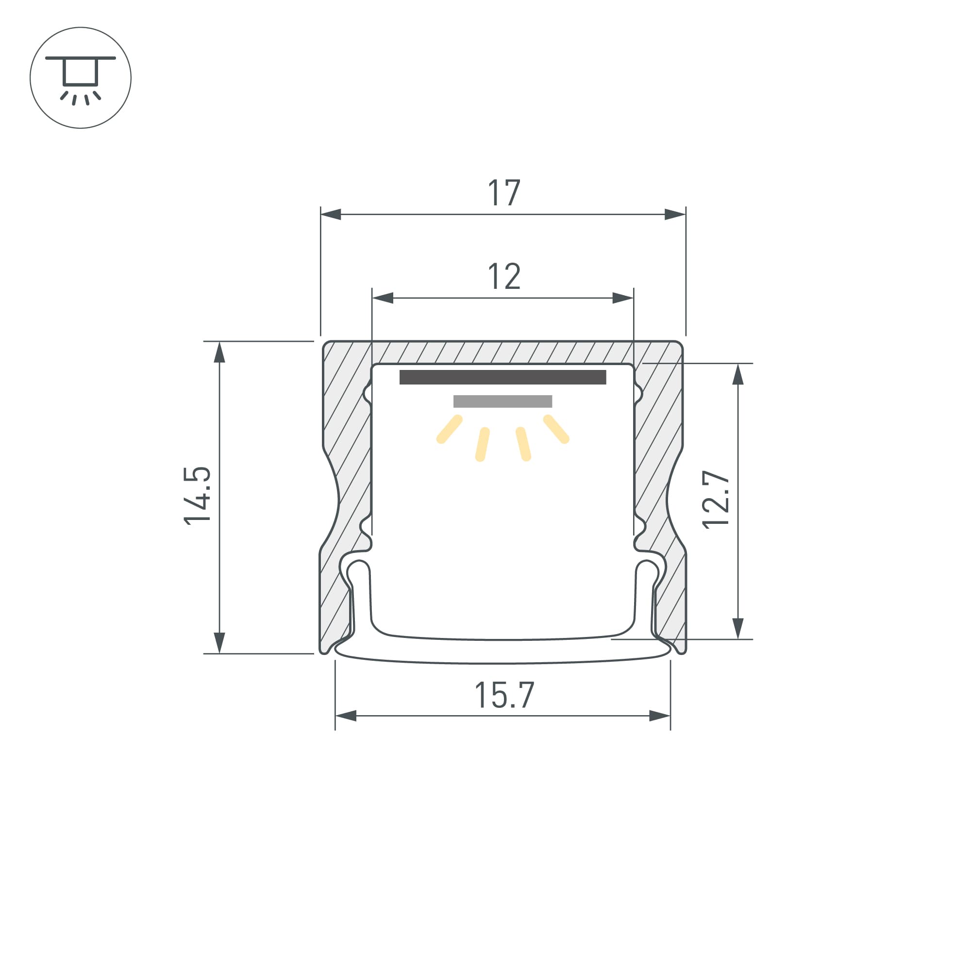 Профиль ARH-LINE-1715-2000 ANOD GOLD (Arlight, Алюминий) 039988 — фото 3