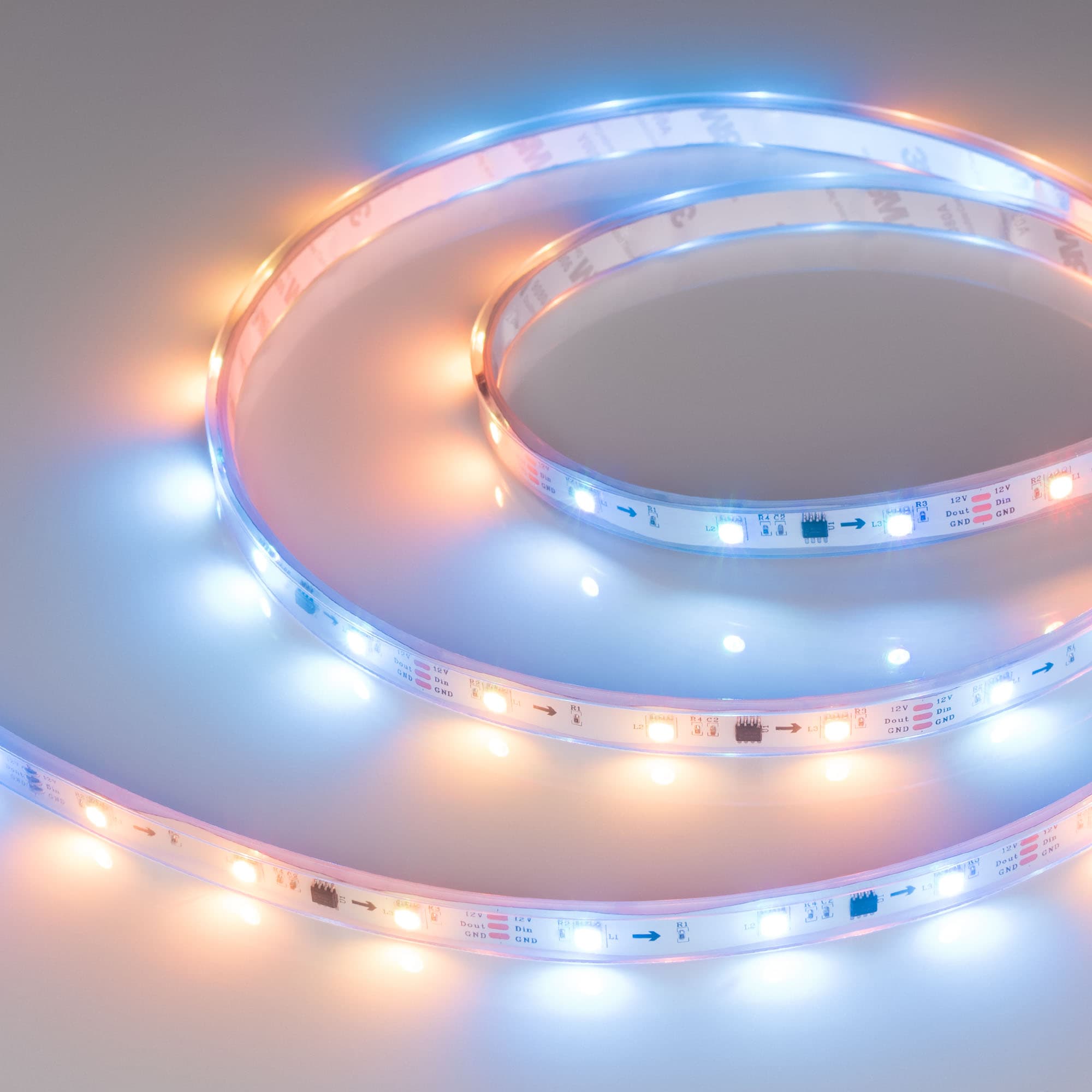 Светодиодная лента герметичная SPI-P-B30-12mm 12V RGB-PX3 (7.2W/m, IP66, 5060, 5m) (Arlight, бегущий огонь) 026370(3) — фото 1