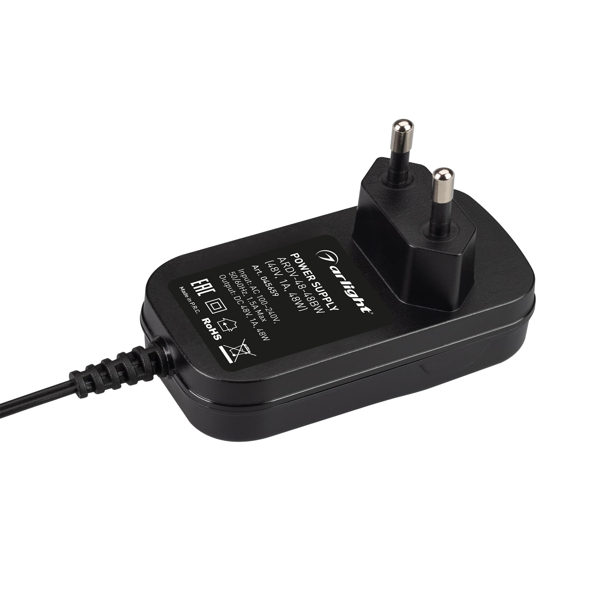 Блок питания ARDV-48-48BW (48V, 1A, 48W) (Arlight, Адаптер, 2 года) 045659 Arlight