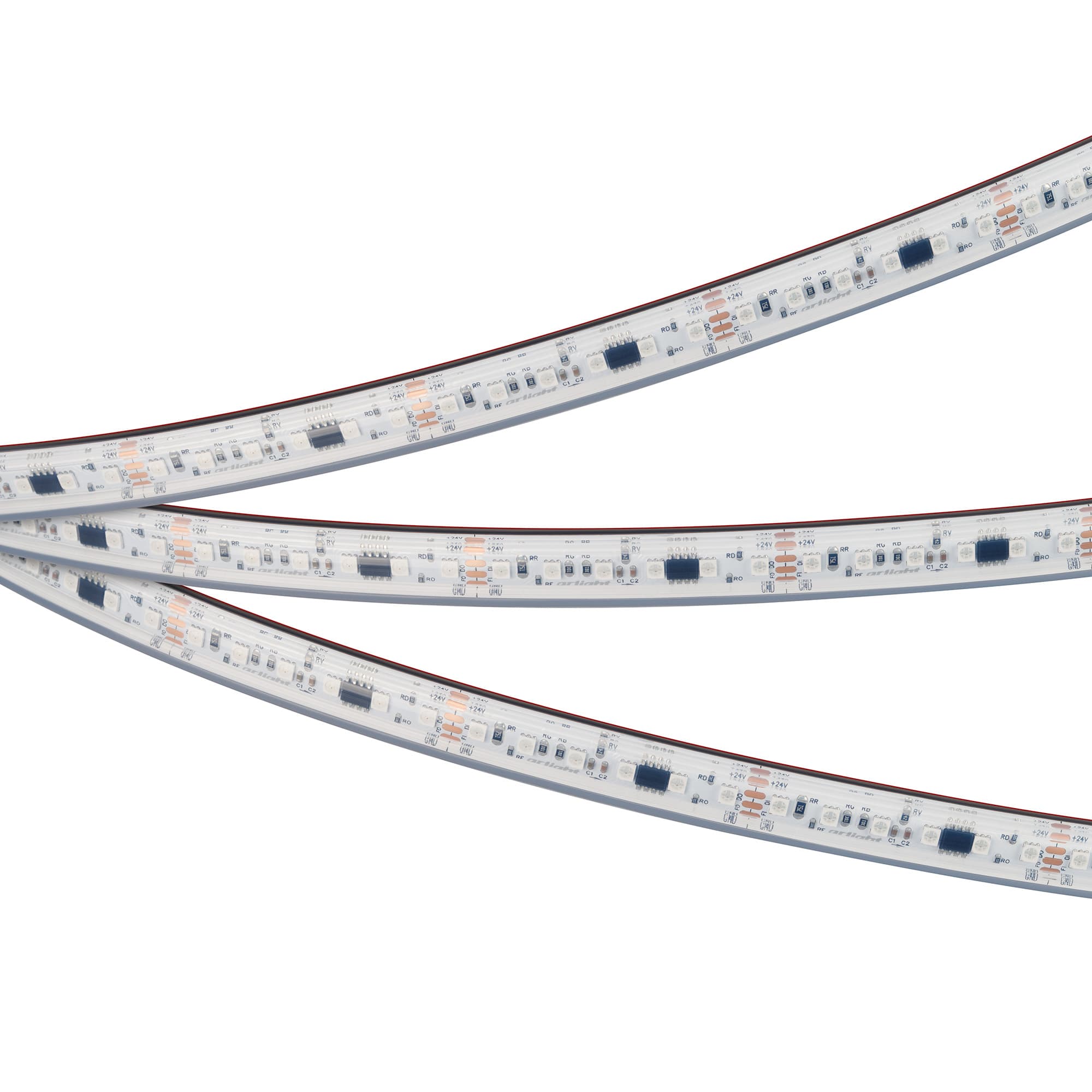 Светодиодная лента герметичная SPI-PS-A120-12mm 24V RGB-PX6-BPT (23 W/m, IP67, 2835, 5m) (Arlight, бегущий огонь) 049452 — фото 2