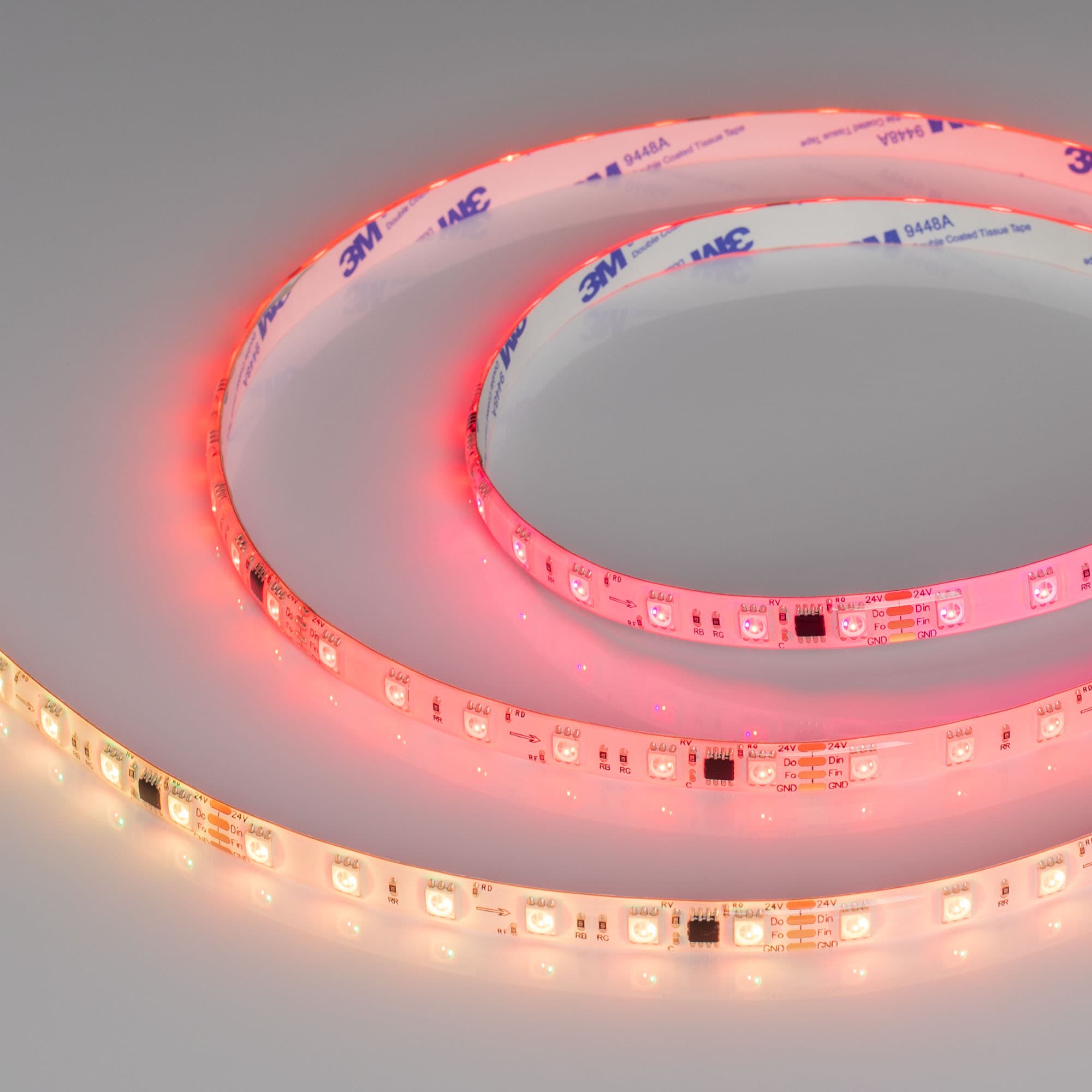 Светодиодная лента герметичная SPI-SE-B60-10mm 24V RGB-PX6-BPT (12 W/m, IP65, 5060, 5m) (Arlight, бегущий огонь) 039601 — фото 1