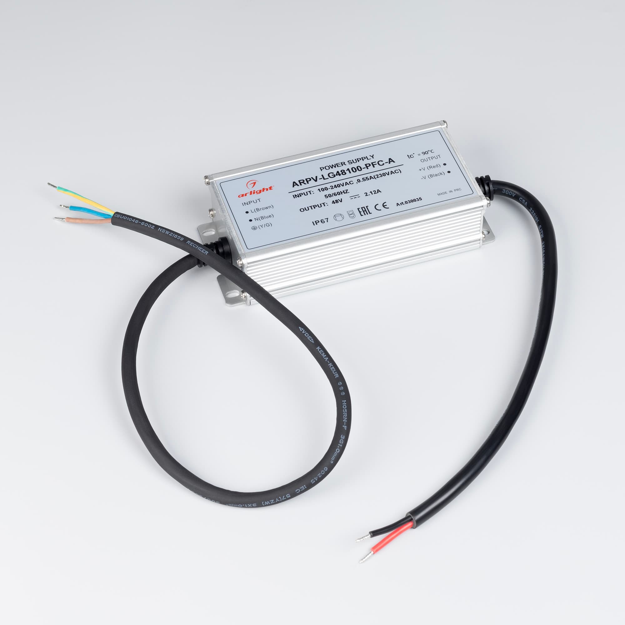 Блок питания ARPV-LG48100-PFC-A (48V, 2.12A, 100W) (Arlight, IP67 Металл, 5 лет) 030035 — фото 2