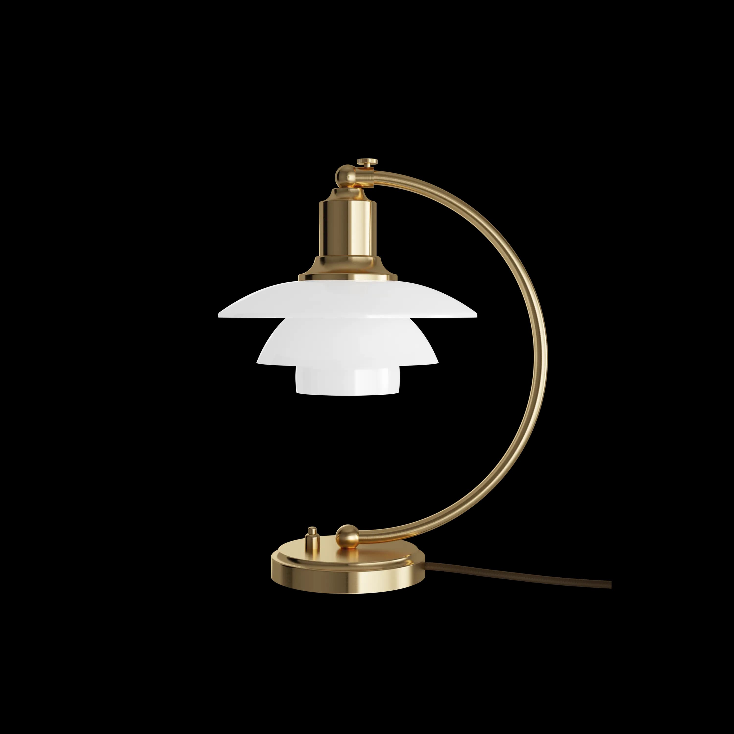 Louis Poulsen PH 2/2 Luna Table Lamp Brass/glossy white opal glass — фото 2