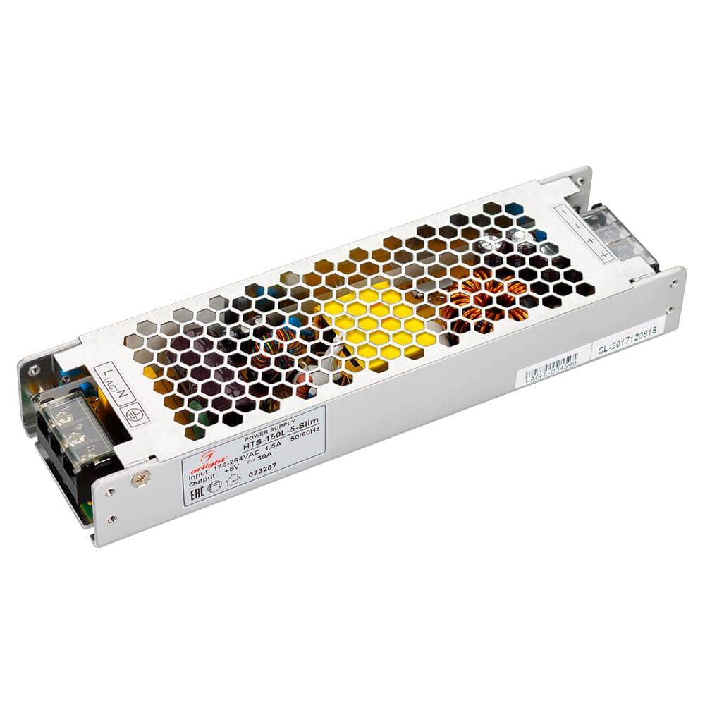 Блок питания HTS-150L-5-Slim (5V, 30A, 150W) (Arlight, IP20 Сетка, 3 года) 023287 — фото 1