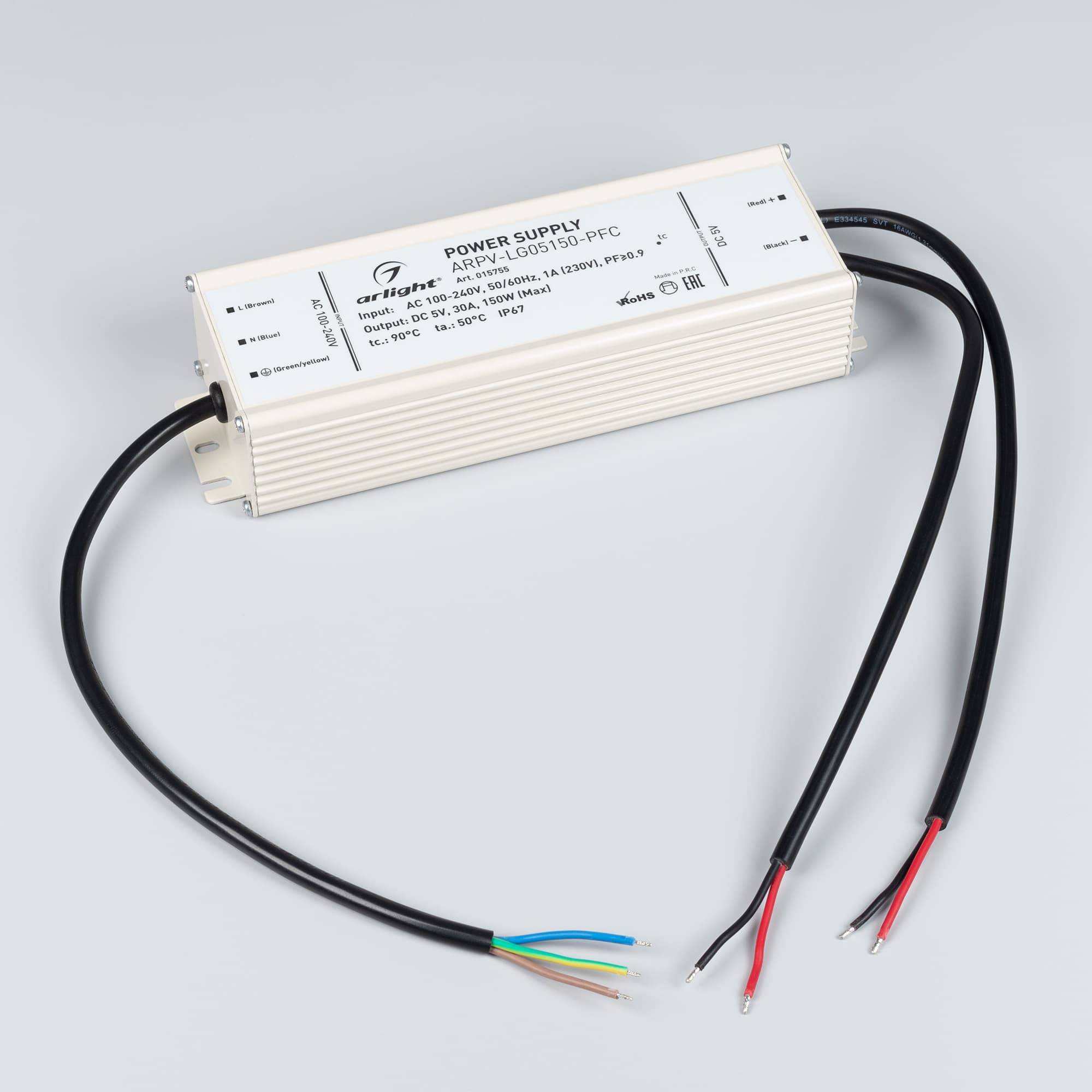 Блок питания ARPV-LG05150-PFC (5V, 30.0A, 150W) (Arlight, IP67 Металл, 5 лет) 015755 — фото 2
