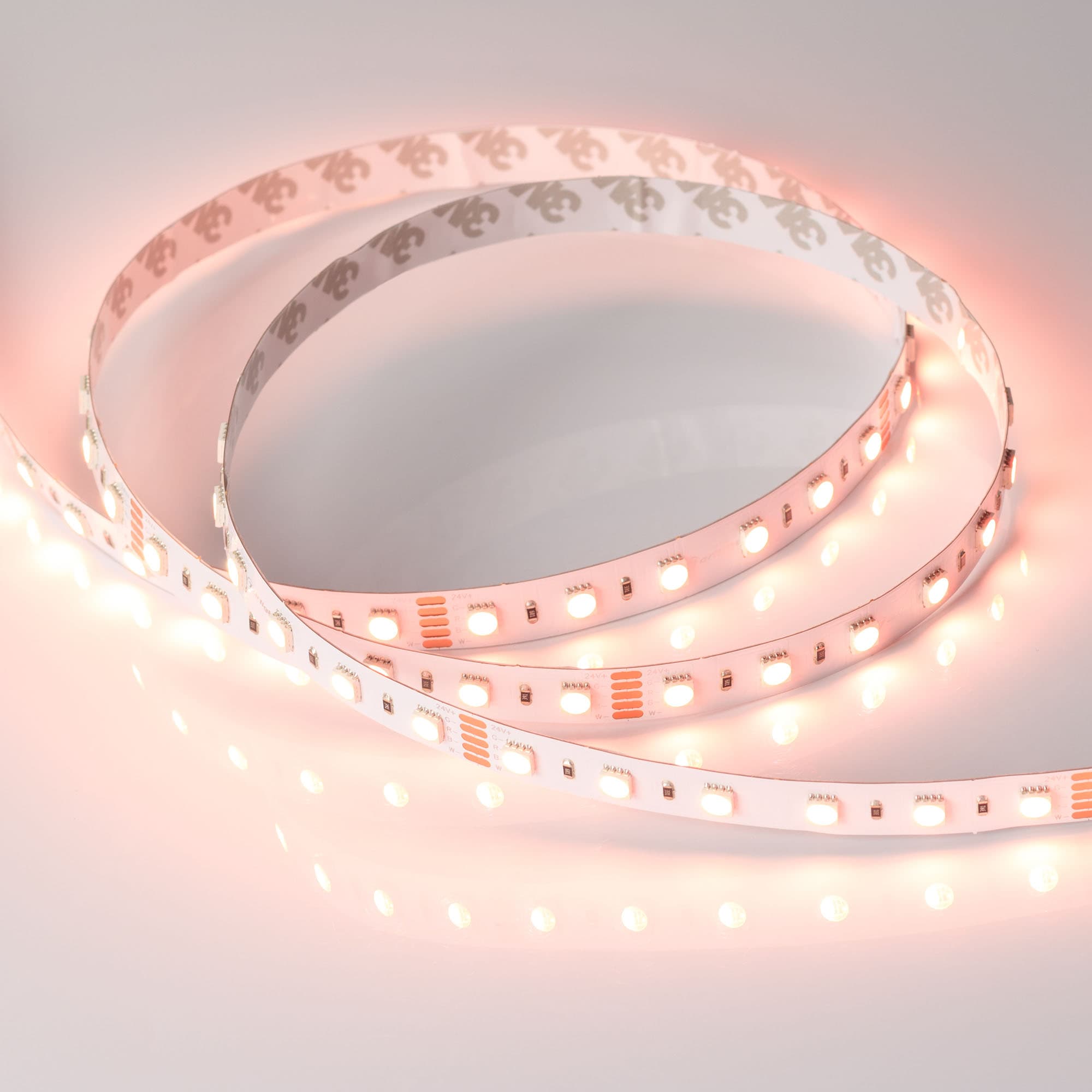 Светодиодная лента RT 2-5000 24V RGBW-One Day 2x (5060, 300 LED, LUX) (Arlight, 19.2 Вт/м, IP20) 019151 — фото 2