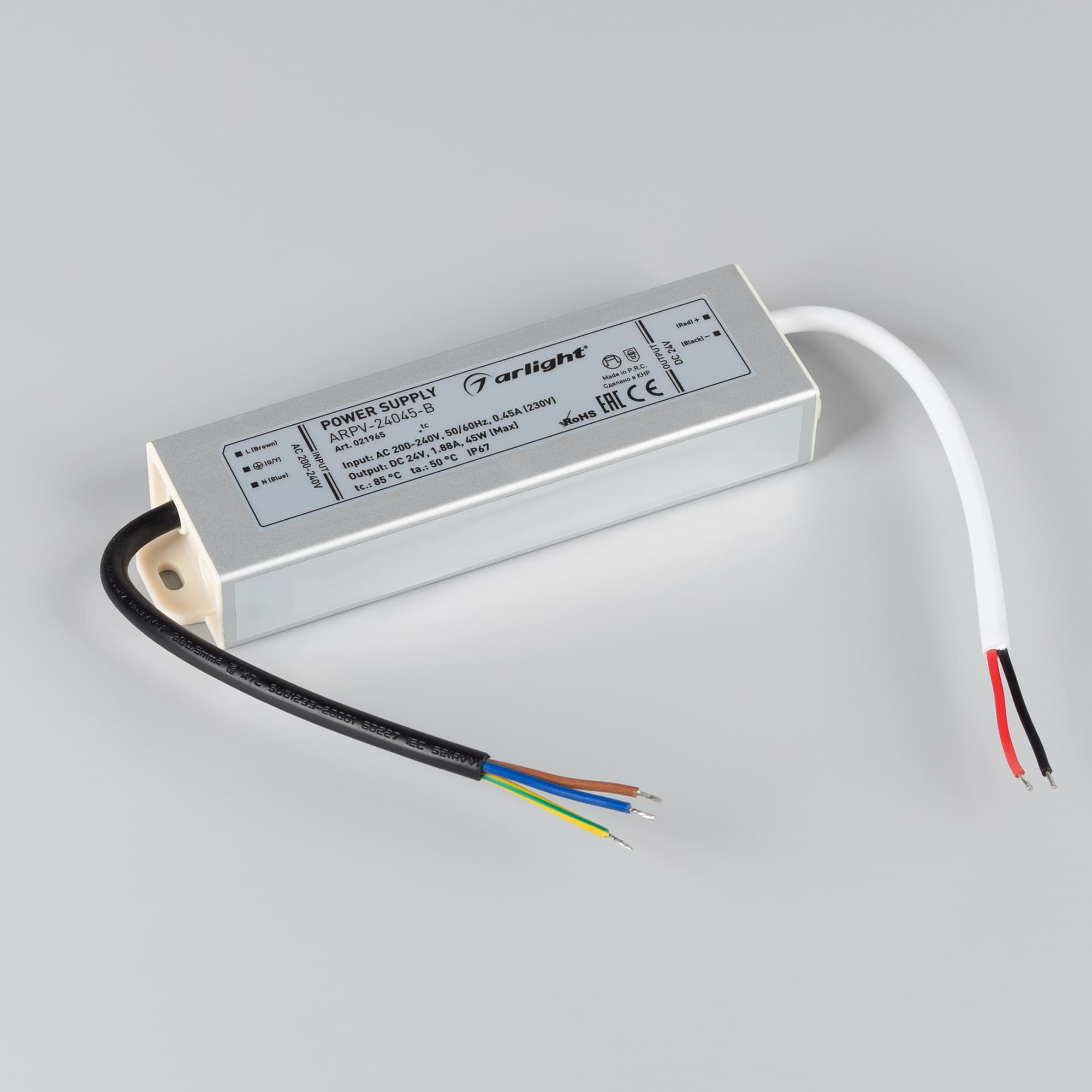 Блок питания ARPV-24045-B (24V, 1.9A, 45W) (Arlight, IP67 Металл, 3 года) 021965 — фото 2