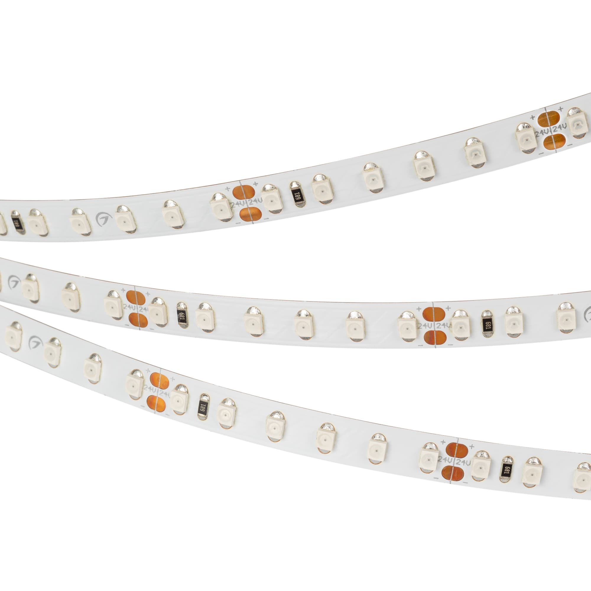 Светодиодная лента RT 2-5000 24V Yellow 2x (3528, 600 LED, LUX) (Arlight, 9.6 Вт/м, IP20) 008780 — фото 1