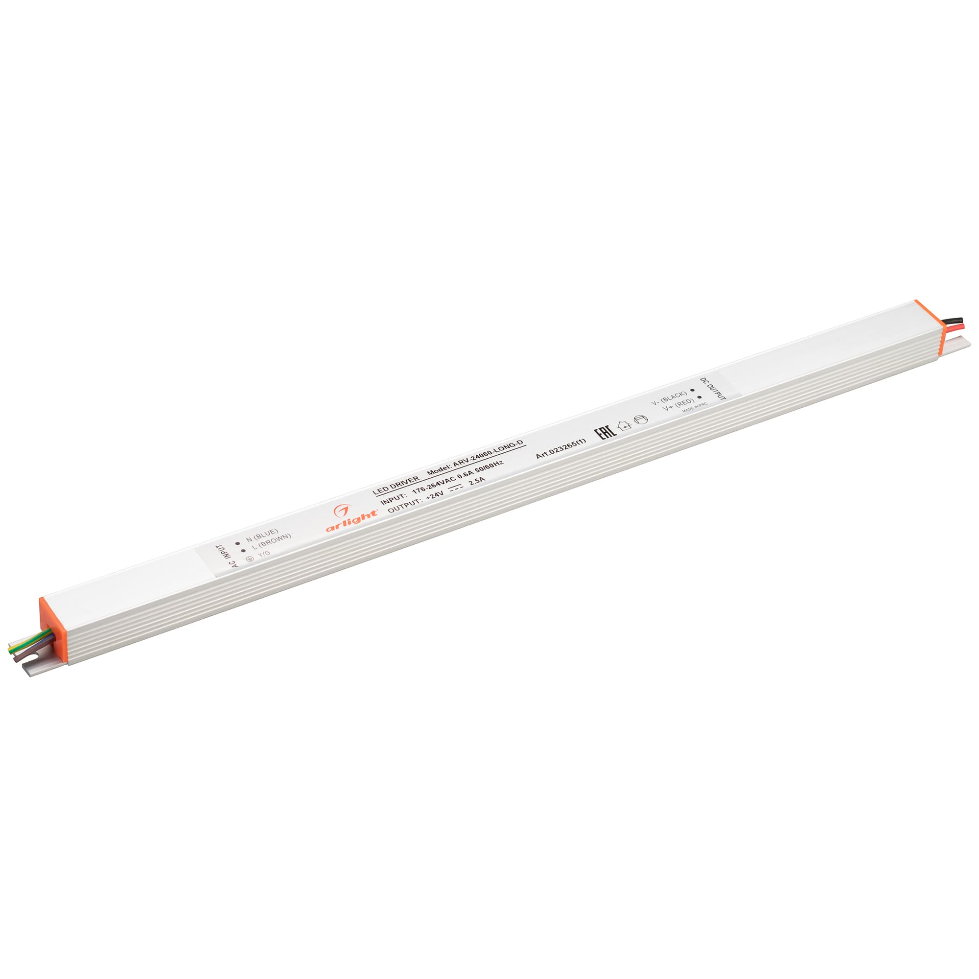 Блок питания ARV-24060-LONG-D (24V, 2.5A, 60W) (Arlight, IP20 Металл, 2 года) 023265(1) — фото 1