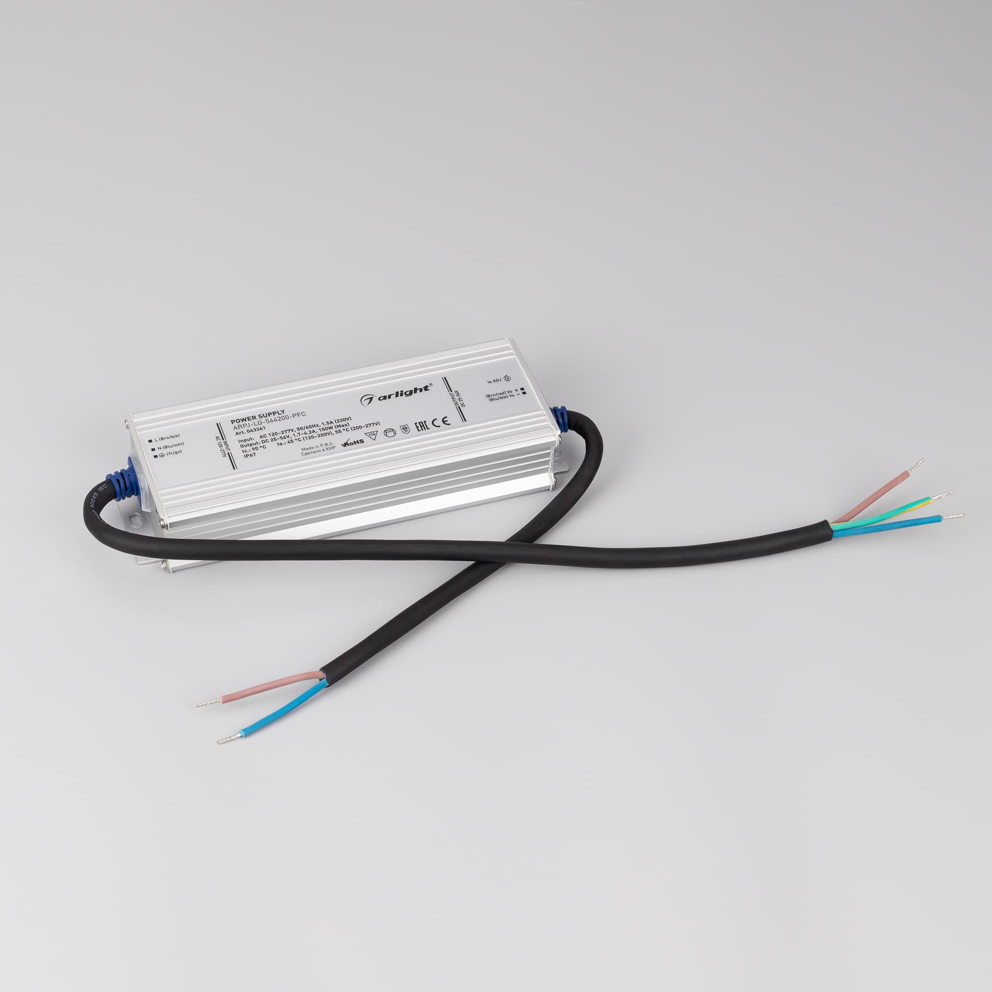 Блок питания ARPJ-LG-564200-PFC (150W, 25-56V, 1.7-4.2A) (Arlight, IP67 Металл, 5 лет) 043361 — фото 2