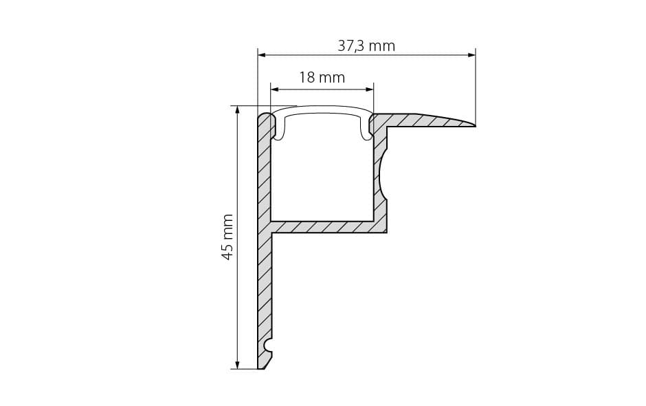 Профиль с экраном ALU-CEILING-2000 ANOD+FROST (Arlight, Алюминий) 014857 Arlight — фото 2