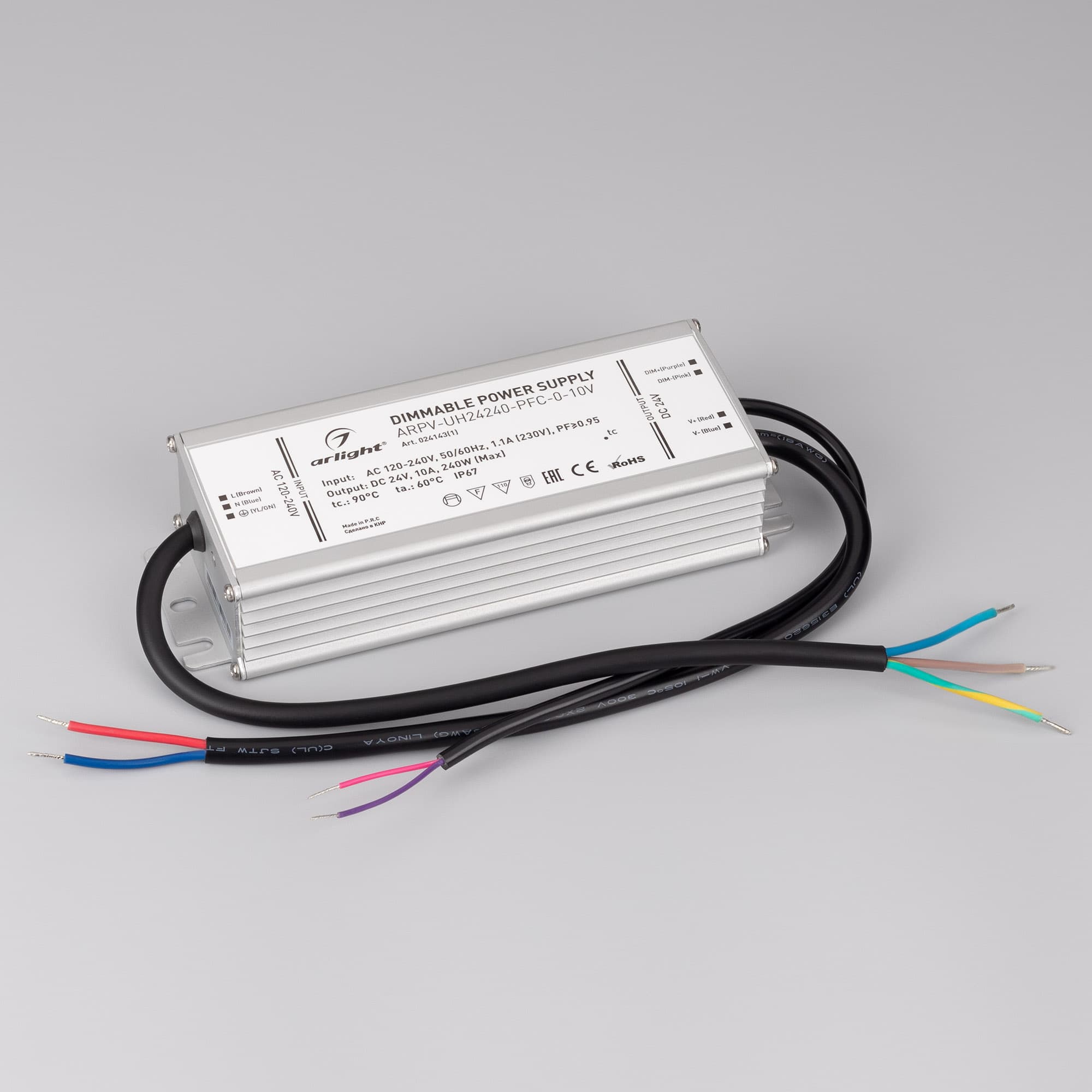 Блок питания ARPV-UH24240-PFC-0-10V (24V, 10.0A, 240W) (Arlight, IP67 Металл, 7 лет) 024143(1) — фото 2