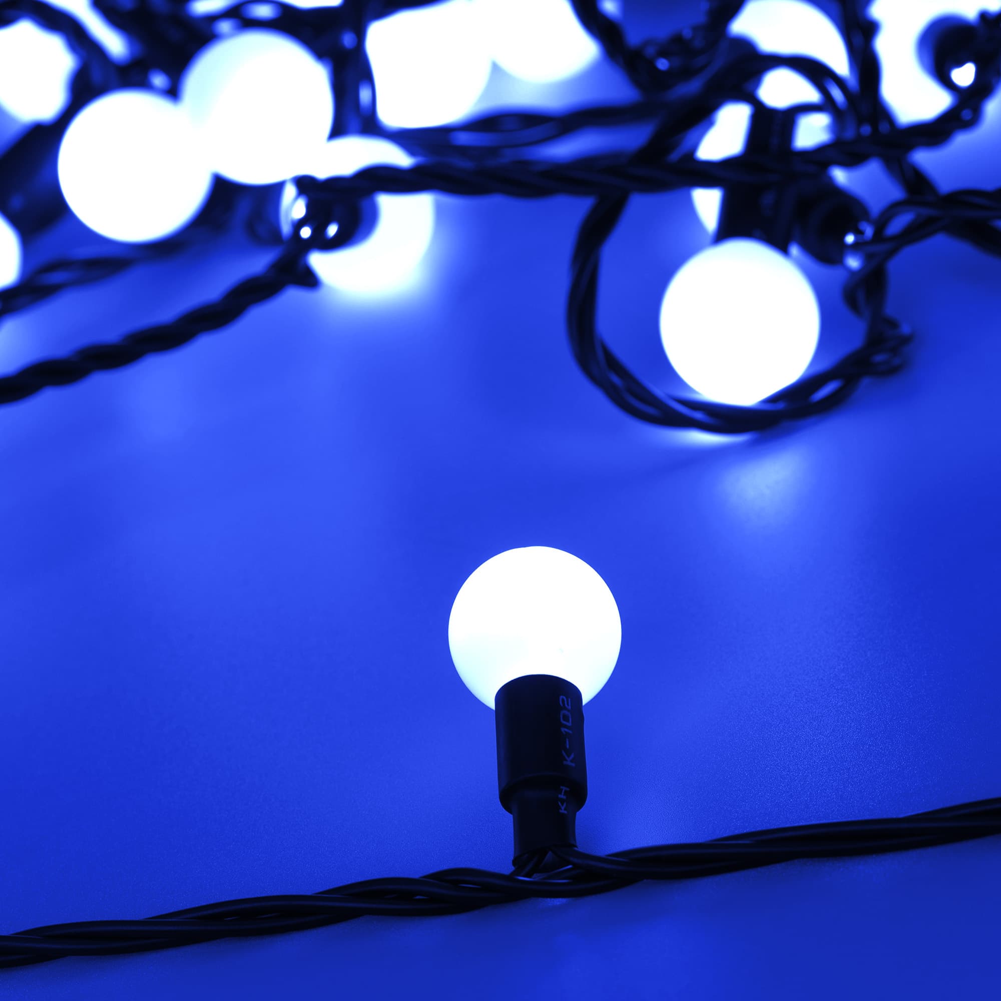 Arlight Светодиодная гирлянда ARD-BALL-CLASSIC-D23-20000-BLACK-160LED BLUE (230V, 7W) (Ardecoled, IP65) 025629
