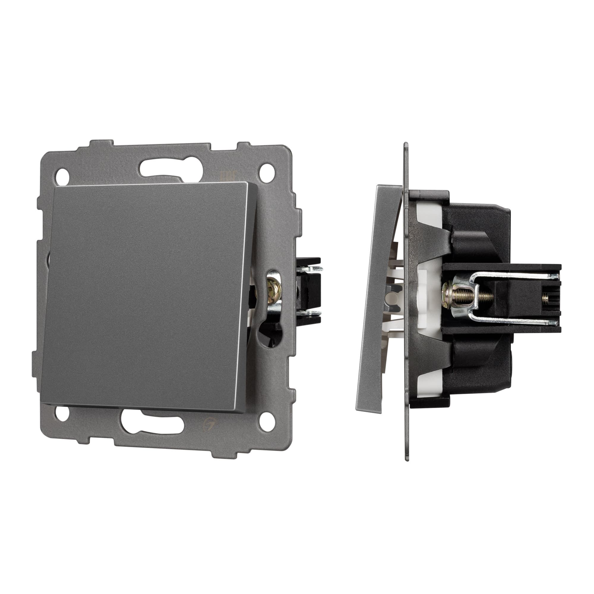 Механизм выключателя одноклавишный проходной SWT-MKP1-PL-GR-V (250V, 10A) (Arlight, -) 049873