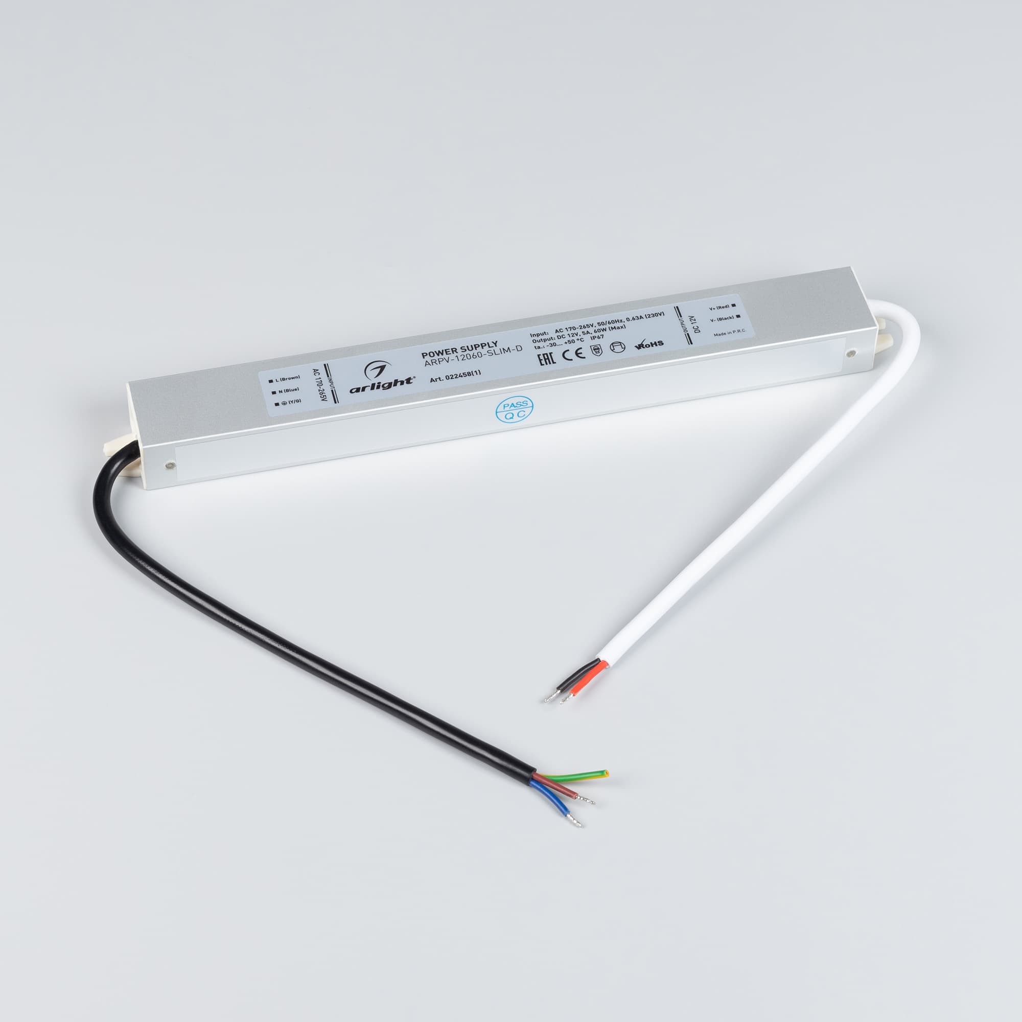 Блок питания ARPV-12060-SLIM-D (12V, 5A, 60W) (Arlight, IP67 Металл, 3 года) 022458(1) — фото 3
