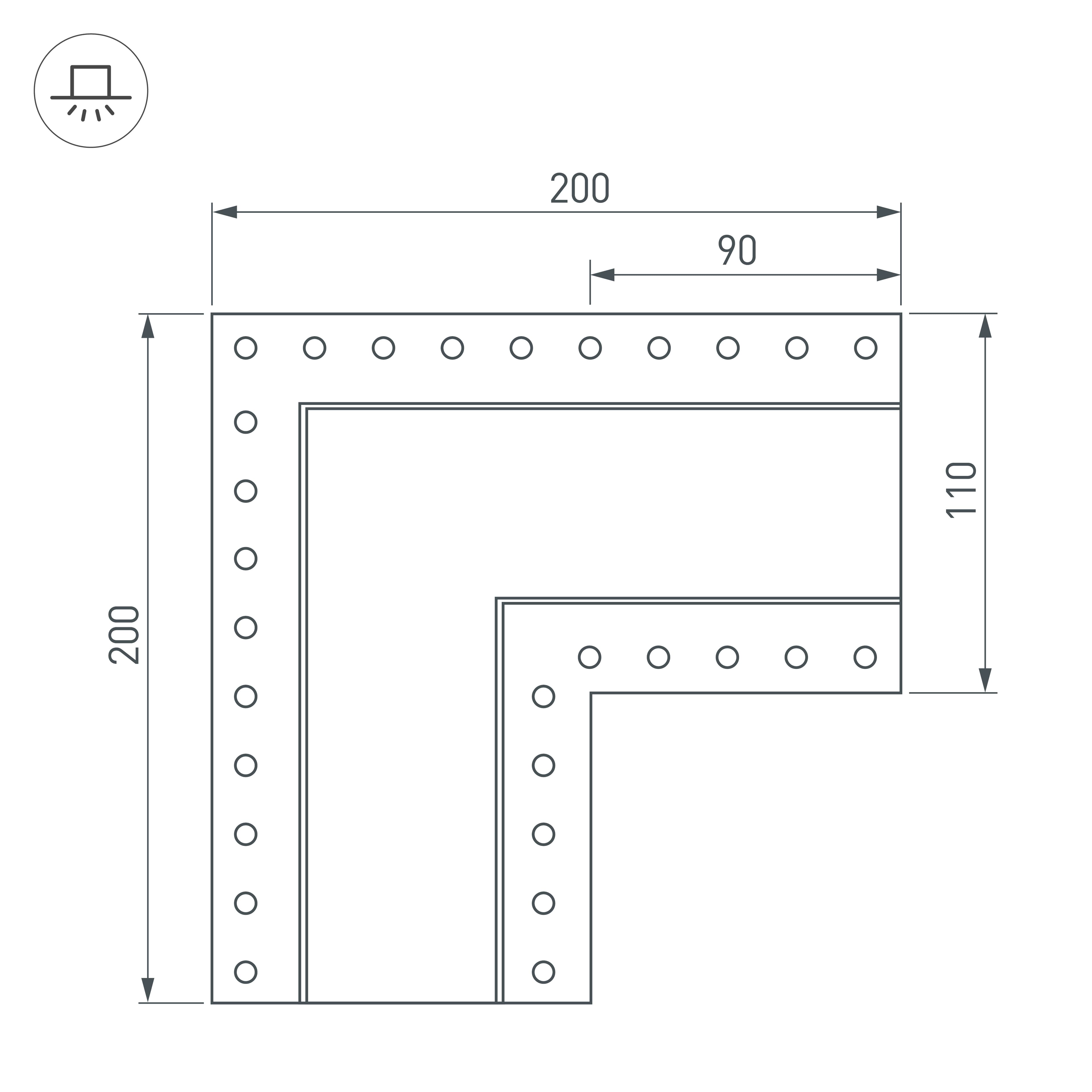 Угол SL-LINIA55-FANTOM (Arlight, Металл) 030132 — фото 2