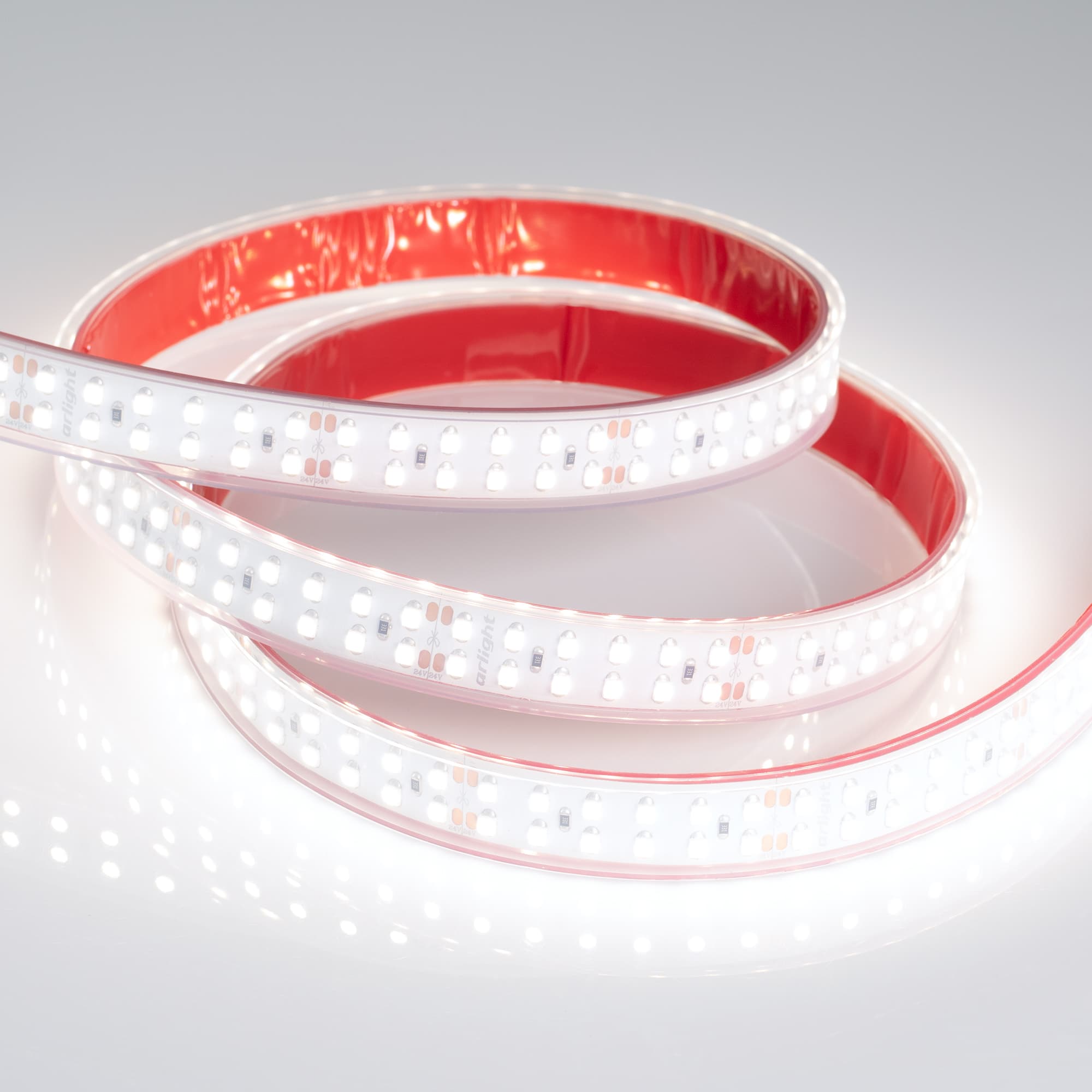 Светодиодная лента RTW 2-5000P 24V White6000 2x2 (3528, 1200 LED, LUX) (Arlight, 19.2 Вт/м, IP66) 014958 — фото 3
