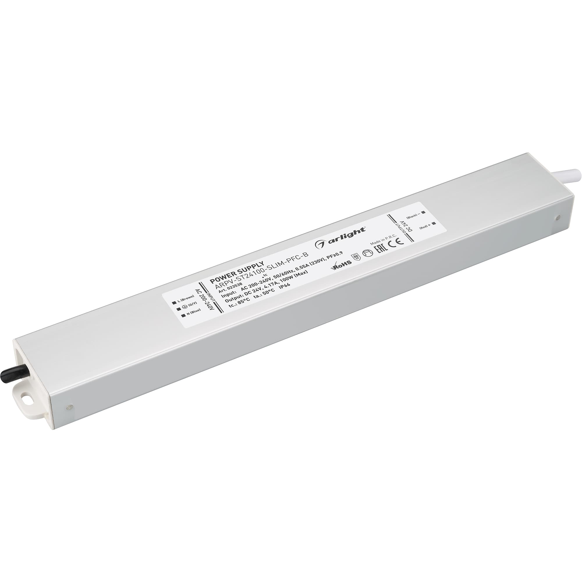 Блок питания ARPV-ST24100-SLIM-PFC-B (24V, 4.2A, 100W) (Arlight, IP67 Металл, 3 года) 023538