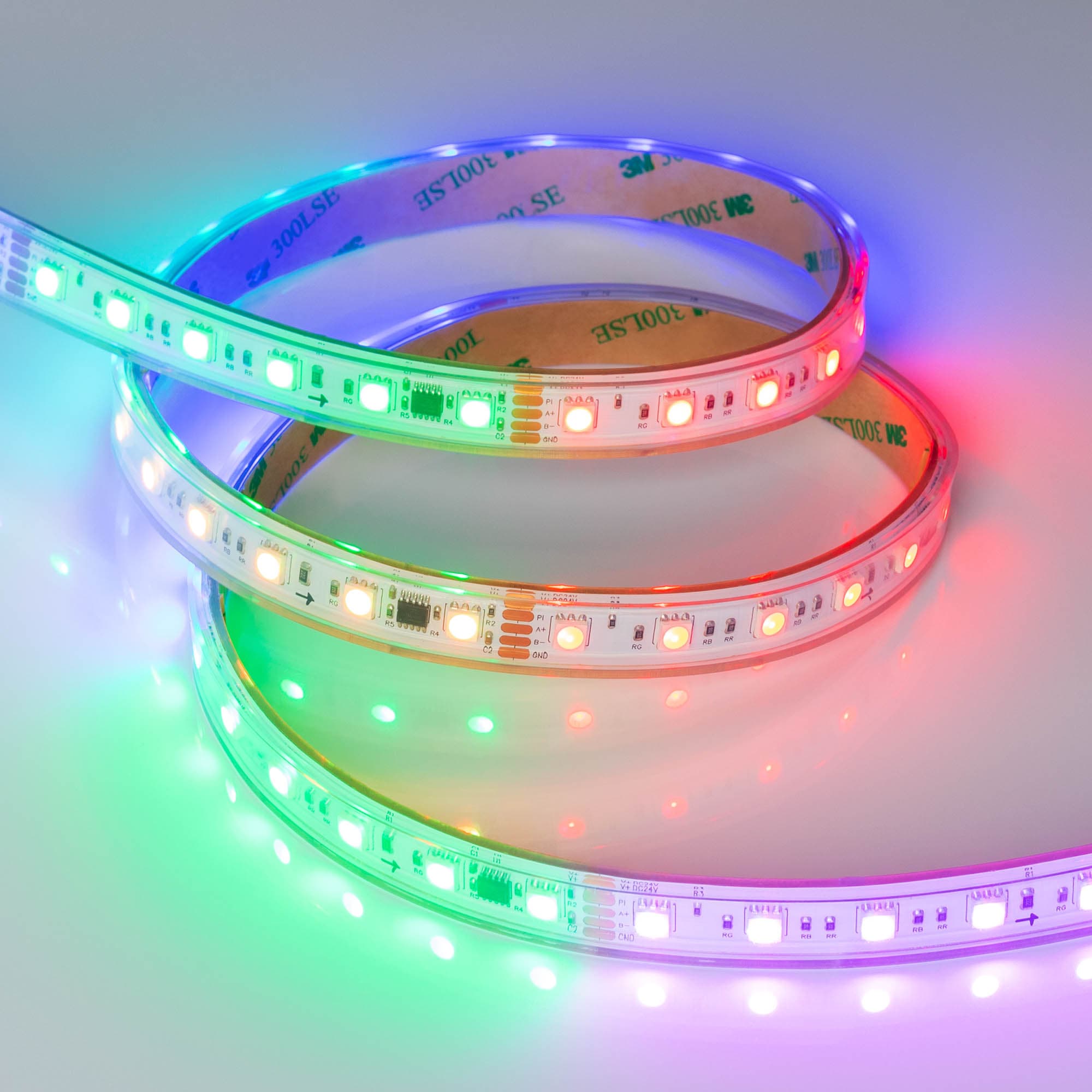 Светодиодная лента герметичная DMX-PS-B60-15mm 24V RGB-PX6 (15W/m, IP67, 5060, 5m) (Arlight, -) 037090 — фото 2