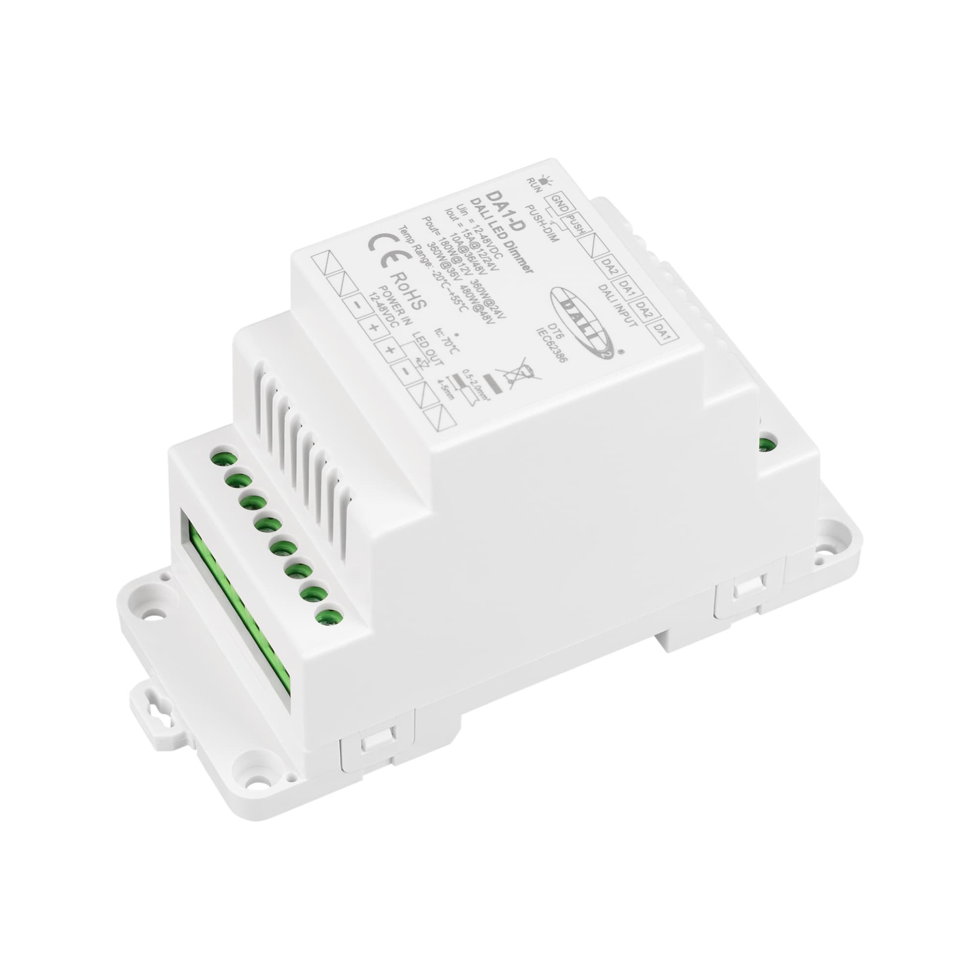 INTELLIGENT ARLIGHT Диммер SMART-DALI2-301-72-ADDR-DIM-PS-DIN-White (12-48V, 1x15A) (IARL, IP20 Пластик, 5 лет) 060683 Arlight