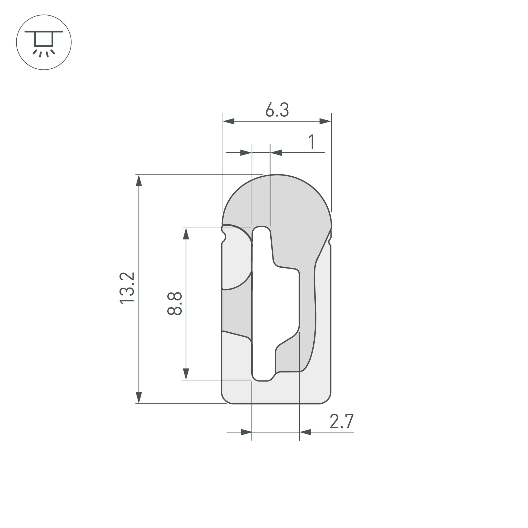 Силиконовый профиль WPH-FLEX-0613-SIDE-S8-5m WHITE (Arlight, Силикон) 040265 — фото 2