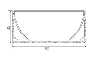 Профиль с экраном ALU-POWER-W80-2000 ANOD+FROST (Arlight, Металл) 014856 Arlight — фото 2