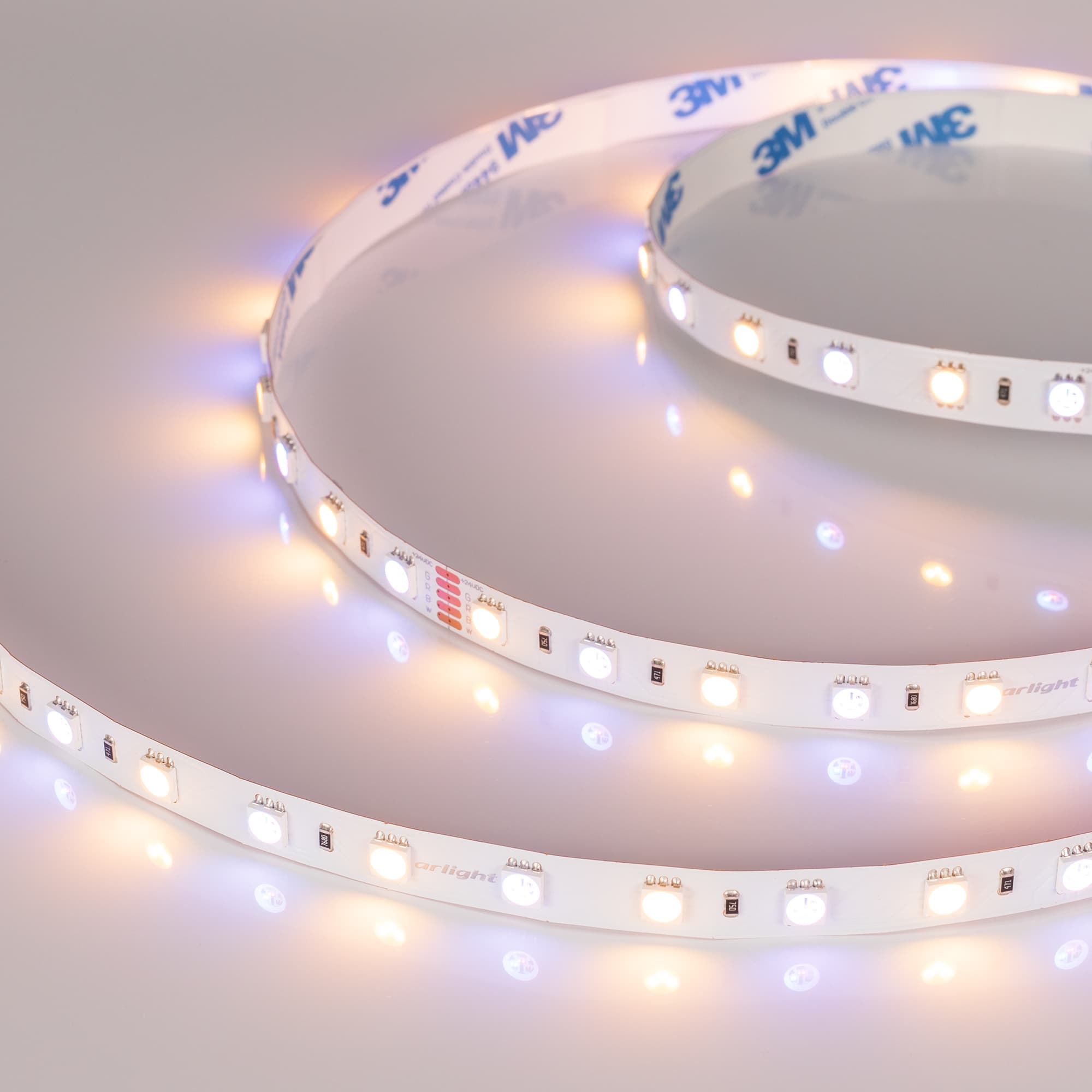 Светодиодная лента RT-B60-10mm 24V RGBW-Warm (14.4 W/m, IP20, 5060, 5m) (Arlight, Открытый) 018327(2) — фото 4