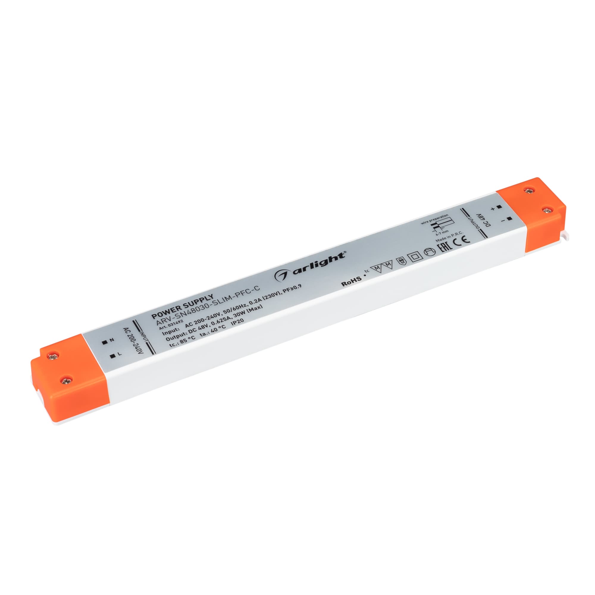 Блок питания ARV-SN48030-SLIM-PFC-C (48V, 0.62A, 30W) (Arlight, IP20 Пластик, 3 года) 031492 — фото 1