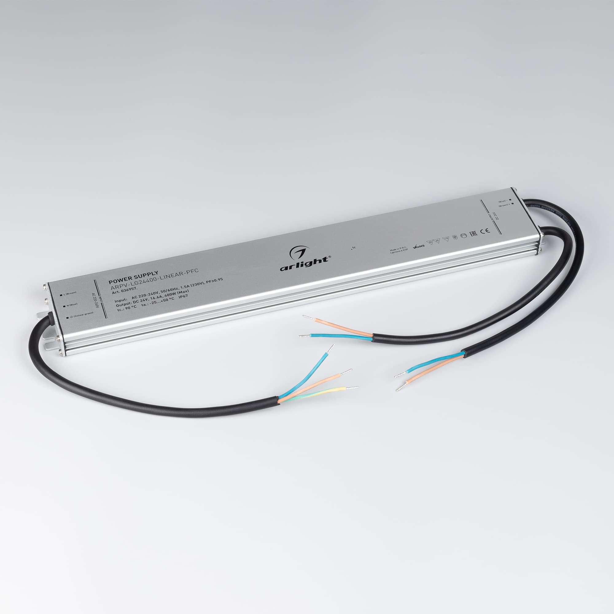 Блок питания ARPV-LG24400-LINEAR-PFC (24V, 16.6A, 400W) (Arlight, IP67 Металл, 5 лет) 036957 — фото 3