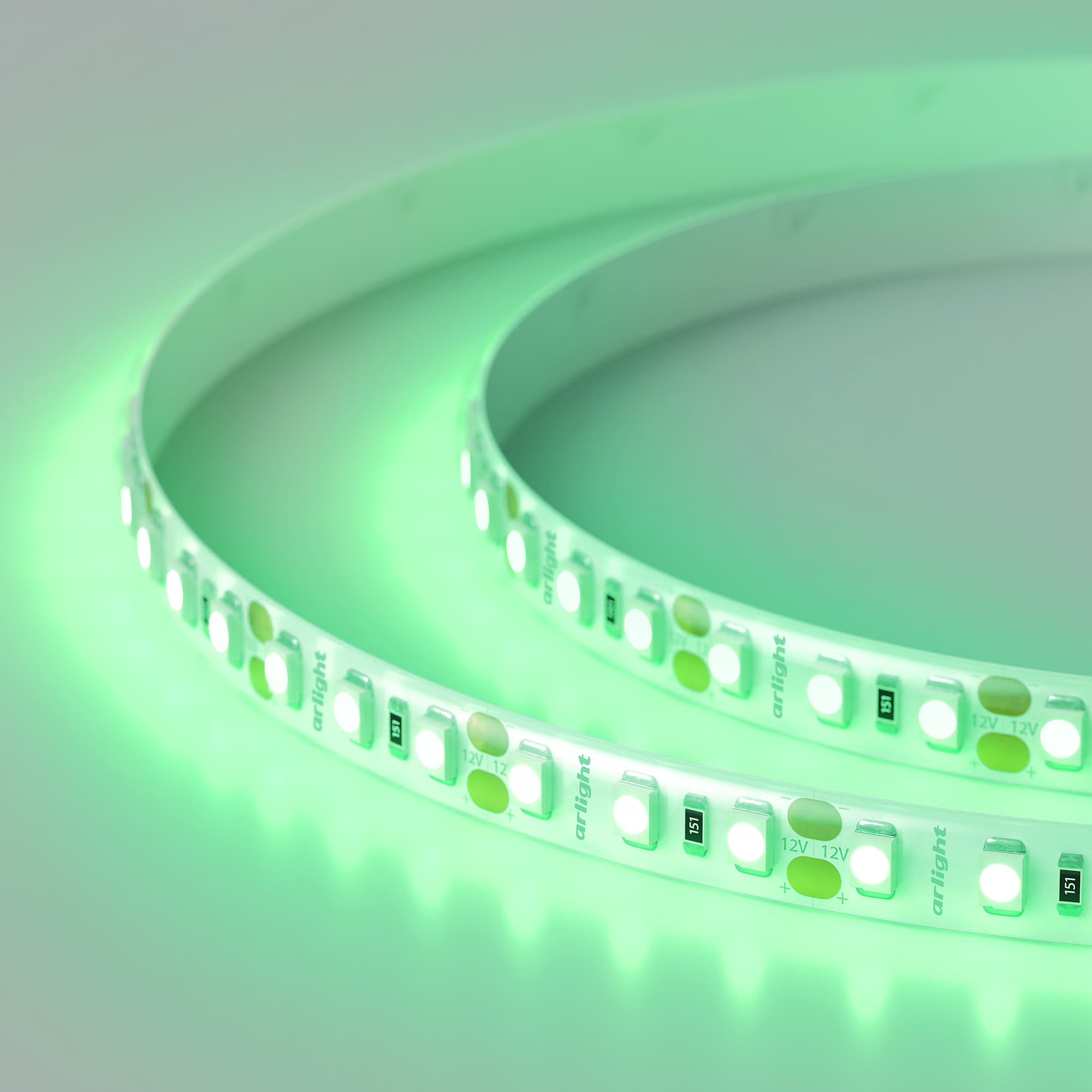 Светодиодная лента RTW 2-5000SE 12V Green 2x (3528, 600 LED, LUX) (Arlight, 9.6 Вт/м, IP65) 014792 — фото 5