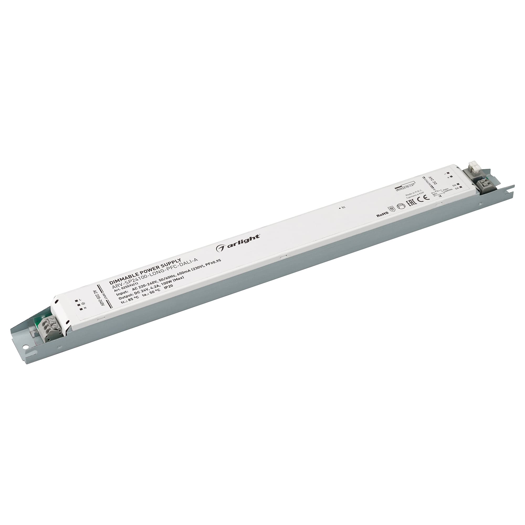 Блок питания ARV-SP24100-LONG-PFC-DALI-A (24V, 4.2A, 100W) (Arlight, IP20 Металл, 5 лет) 025596(1) — фото 1