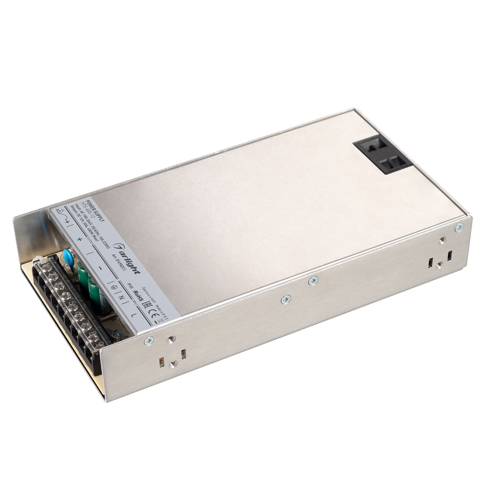 Блок питания HTS-600-12 (12V, 50A, 600W) (Arlight, IP20 Сетка, 3 года) 014982(1)