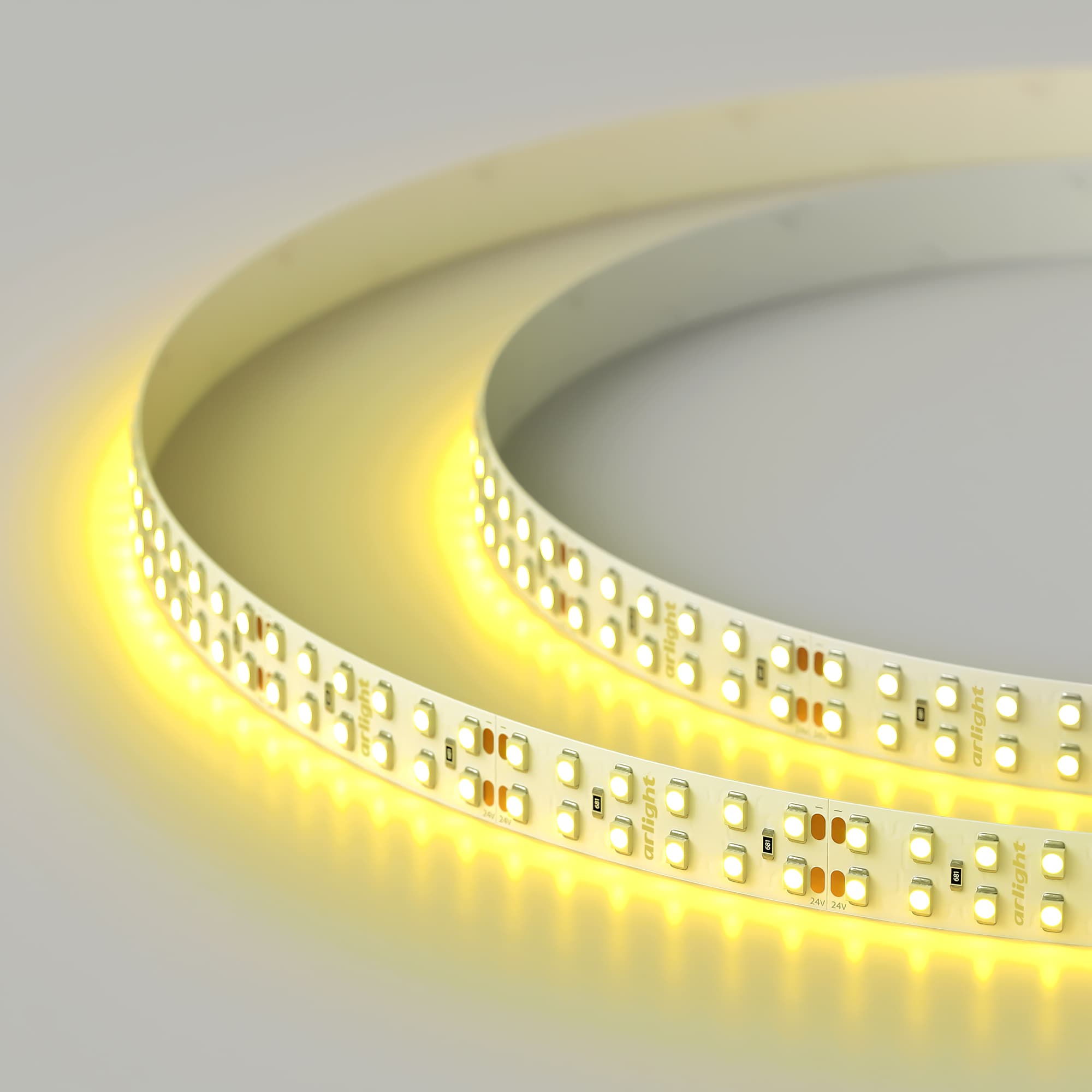 Светодиодная лента RT 2-5000 24V Yellow 2x2 (3528, 1200 LED, LUX) (Arlight, 19.2 Вт/м, IP20) 008774 — фото 4
