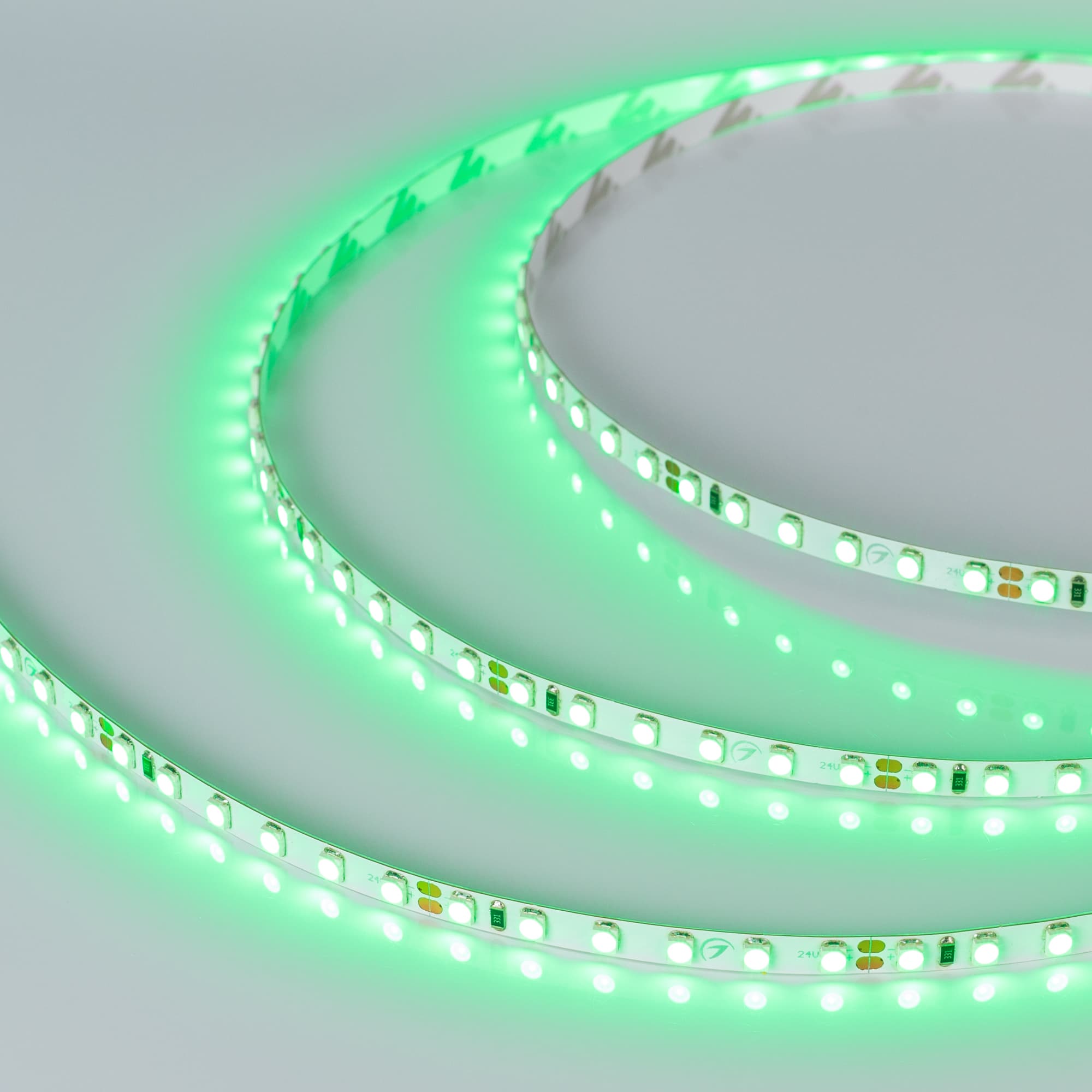 Светодиодная лента RT-A120-5mm 24V Green (9.6 W/m, IP20, 2835, 5m) (Arlight, узкая) 015663(2) — фото 1