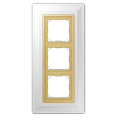 LSmetal Zero Комплект для монтажа заподлицо + Рамка 3-ная, латунь, Jung