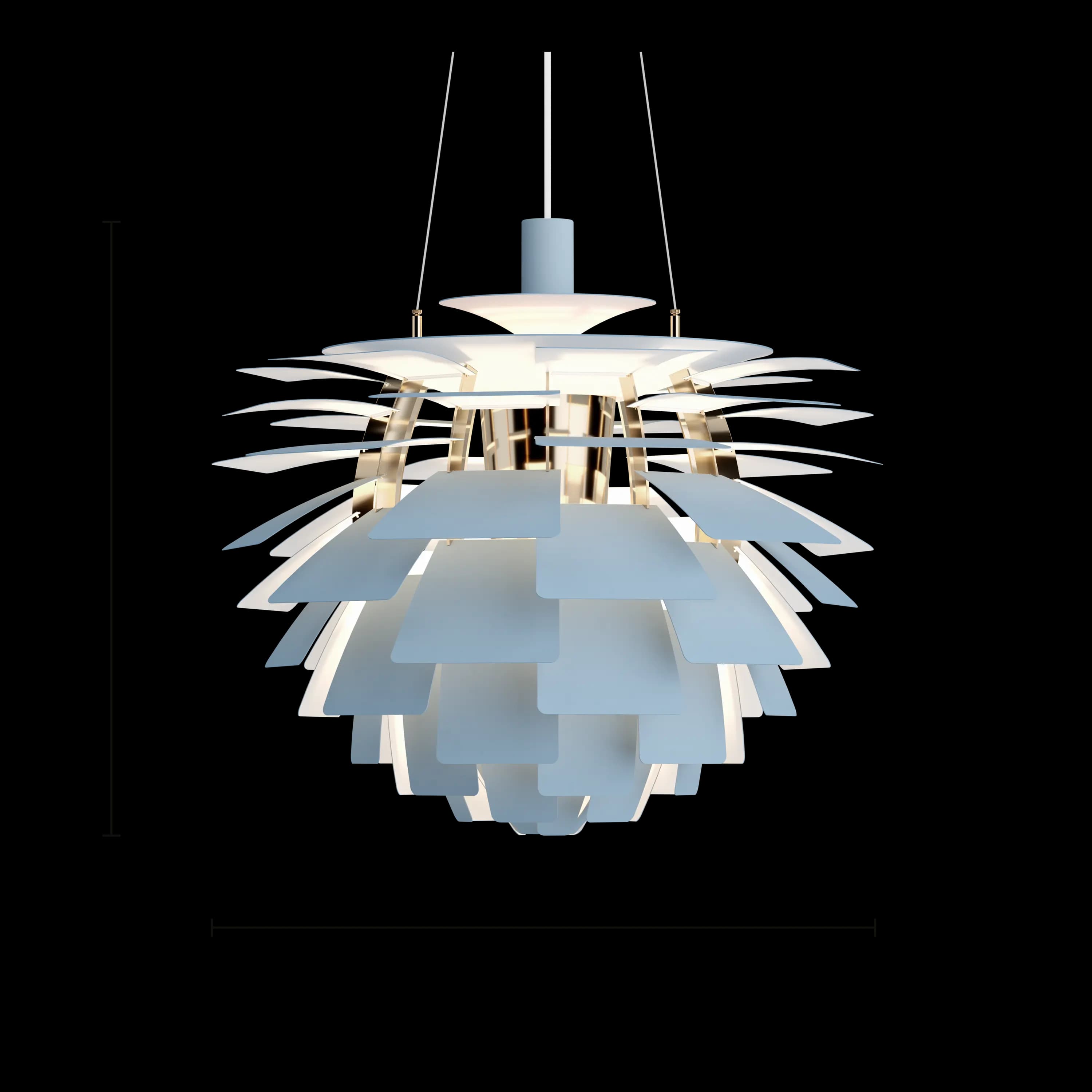 Louis Poulsen PH Artichoke Dusty blue/brass metallised Ø 600 — фото 8