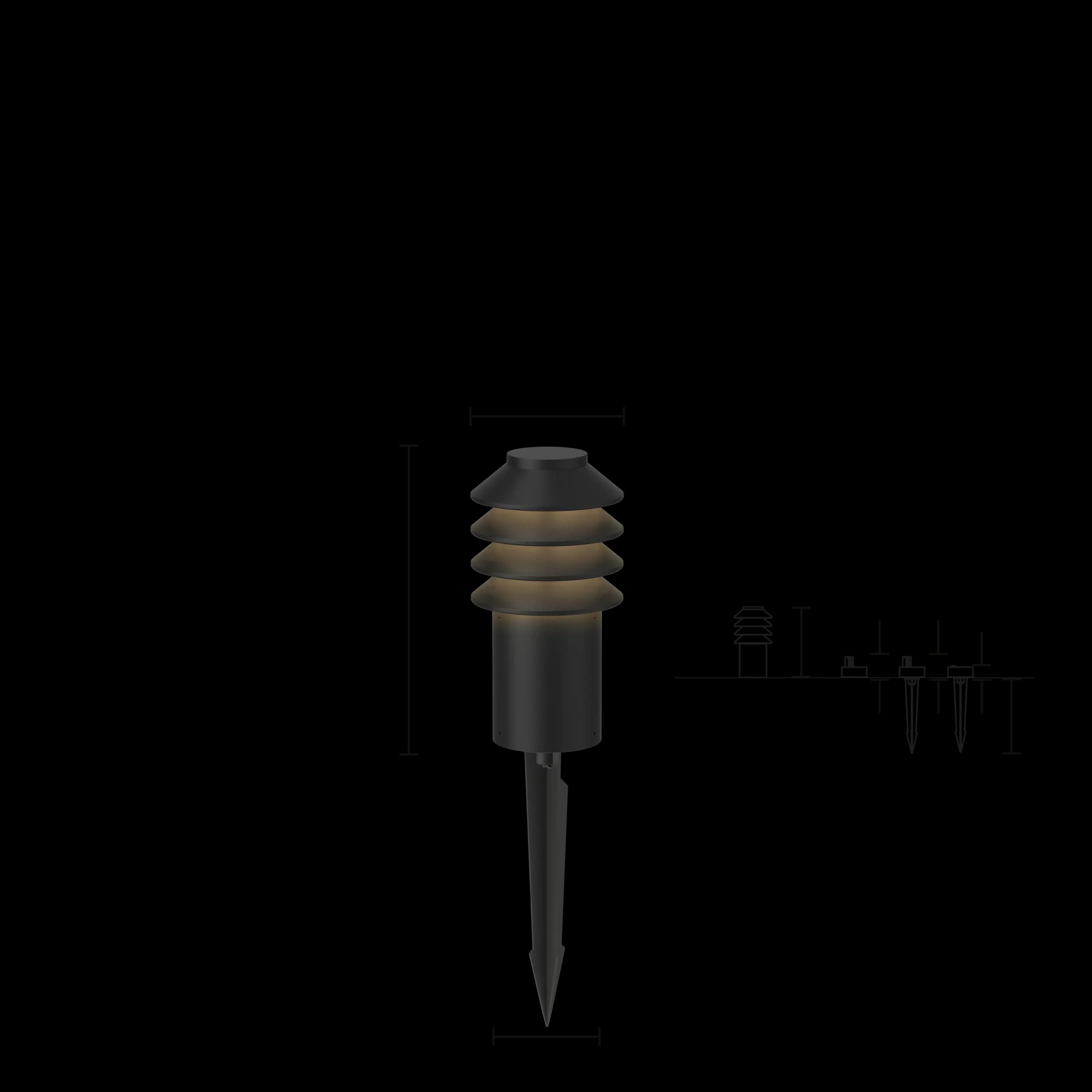 Louis Poulsen Bysted Garden Bollard Black texture SHORT — фото 3