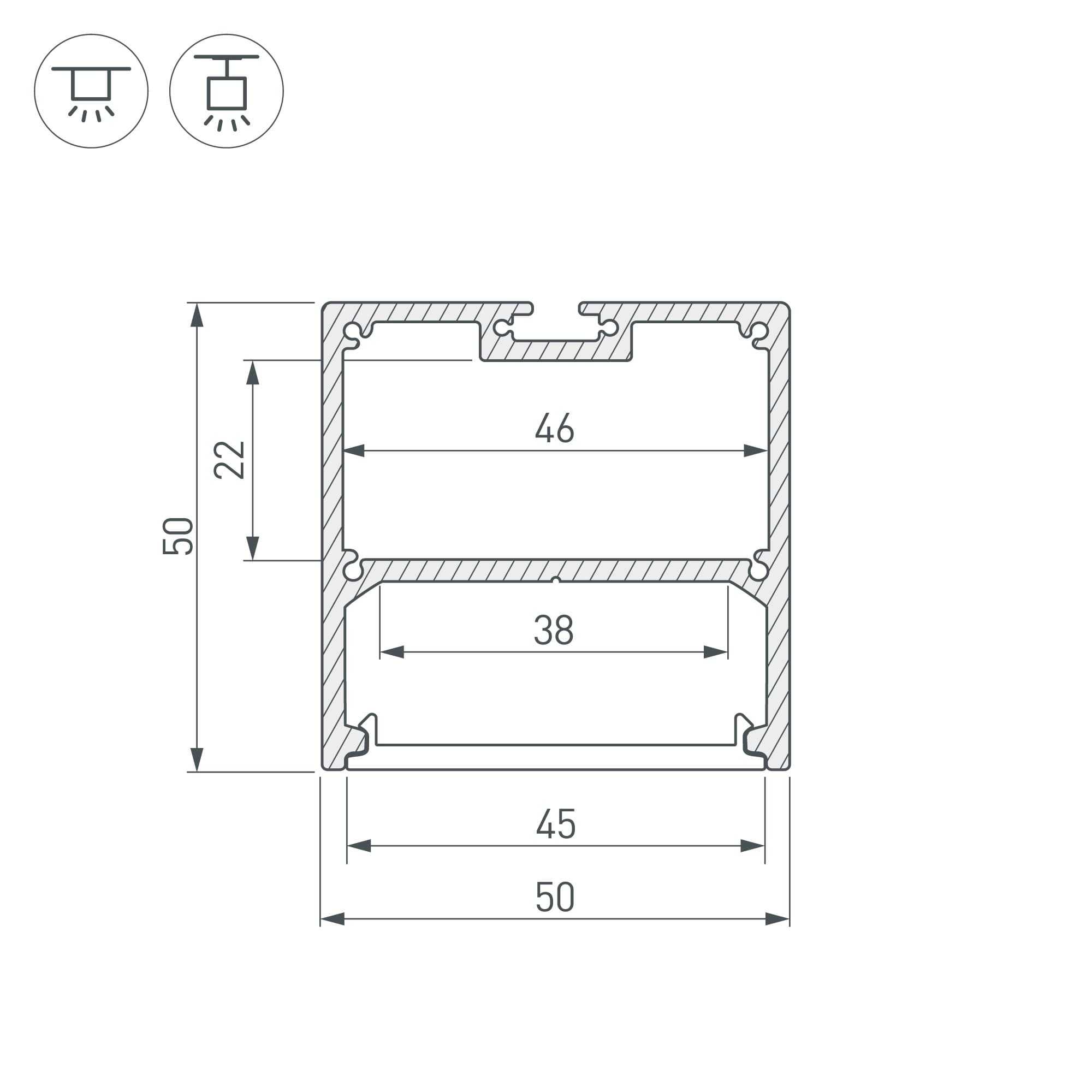 Профиль с экраном SL-LINE-5050-2500 WHITE+OPAL (Arlight, Алюминий) 021467 Arlight — фото 6