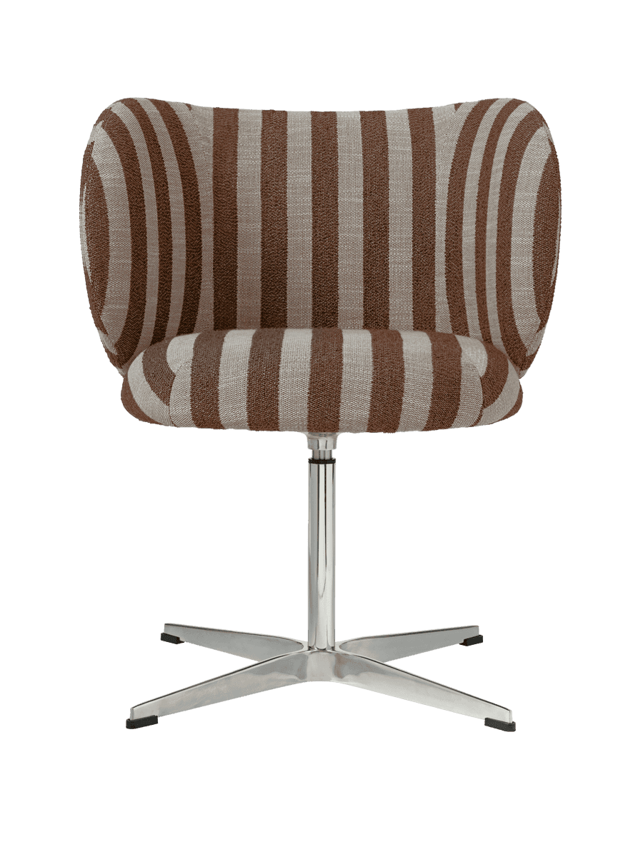 Ferm Living Rico Dining Chair - Swivel - Louisiana - Sand/Chocolate