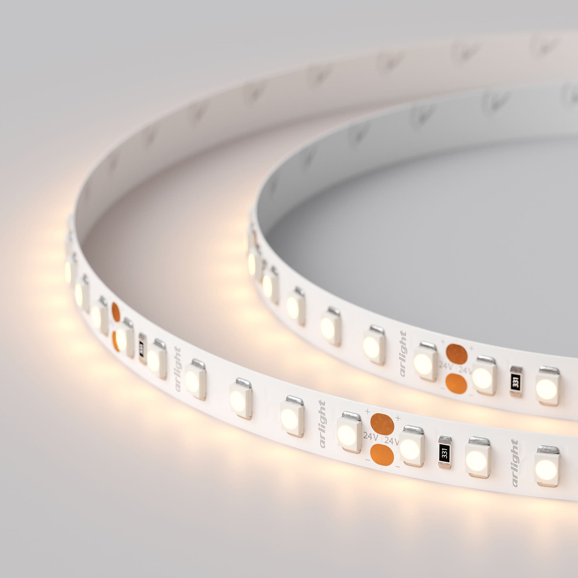 Светодиодная лента RT 2-5000 24V Warm2700 2x (3528, 600 LED, LUX) (Arlight, 9.6 Вт/м, IP20) 010346 — фото 4