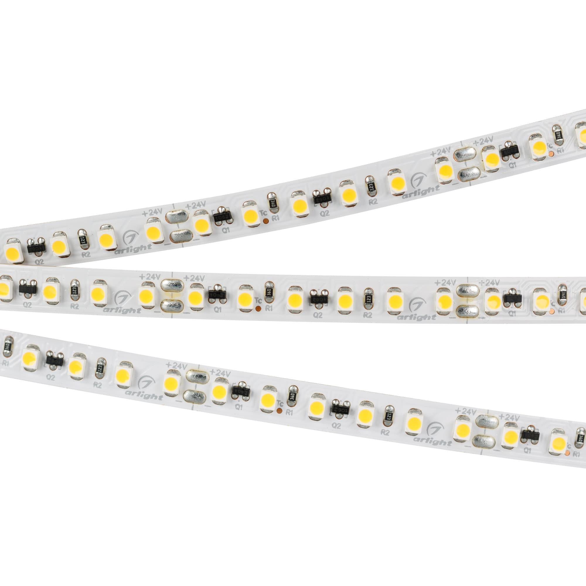 Светодиодная лента RT-10000 24V Warm3000 2x (3528, 120 LED/m, 10m) (Arlight, 9.6 Вт/м, IP20) 025007 — фото 1