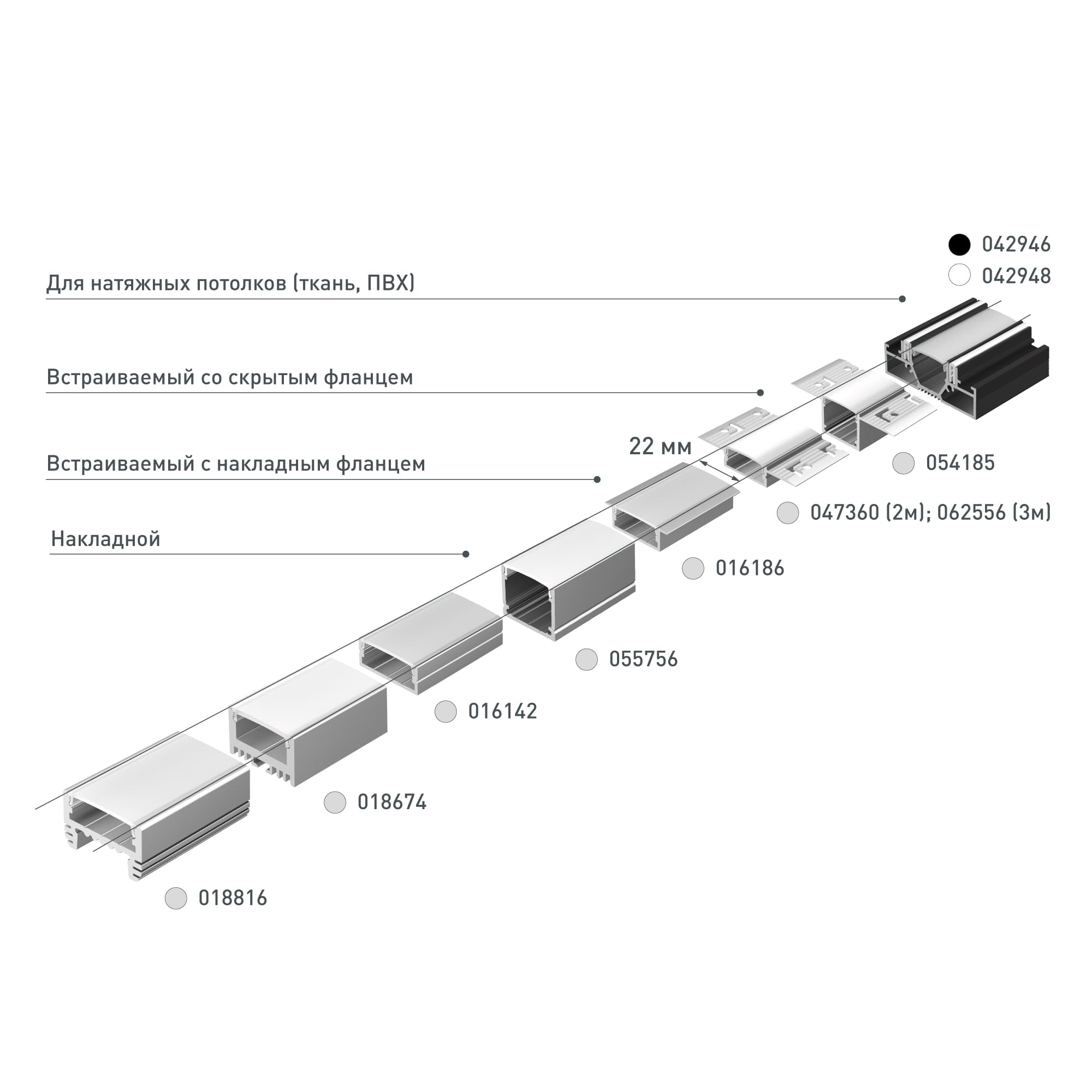 Профиль FANTOM-W20-H10-2000 ANOD (Arlight, Алюминий) 047360 — фото 6