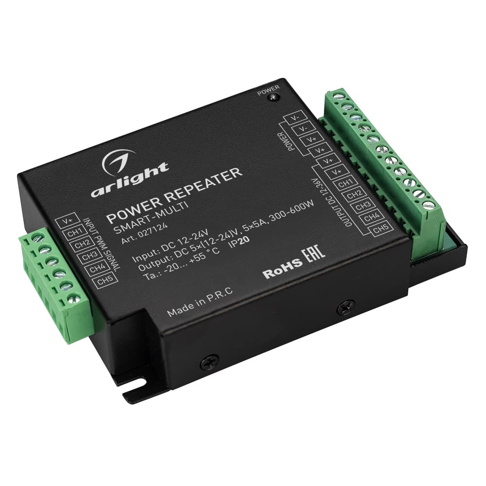 Усилитель SMART-MULTI (12-24V, 5x5A) (Arlight, IP20 Металл, 5 лет) 027124 — фото 1
