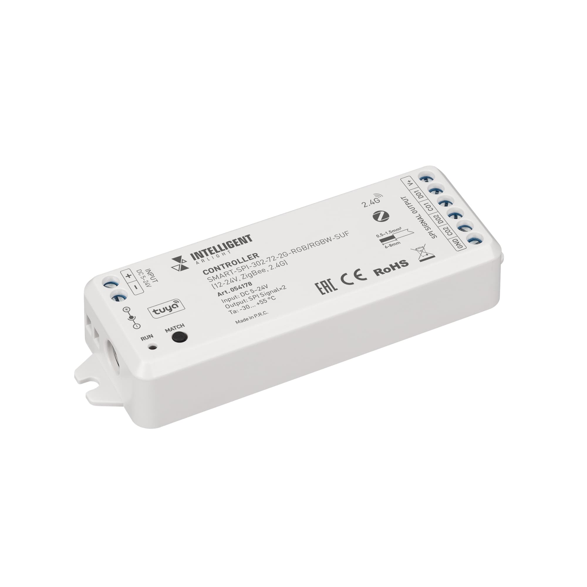 INTELLIGENT ARLIGHT Контроллер SMART-SPI-302-72-2G-RGB/RGBW-SUF (12-24V, ZigBee, 2.4G) (IARL, IP20 Пластик, 5 лет) 054178 Arlight