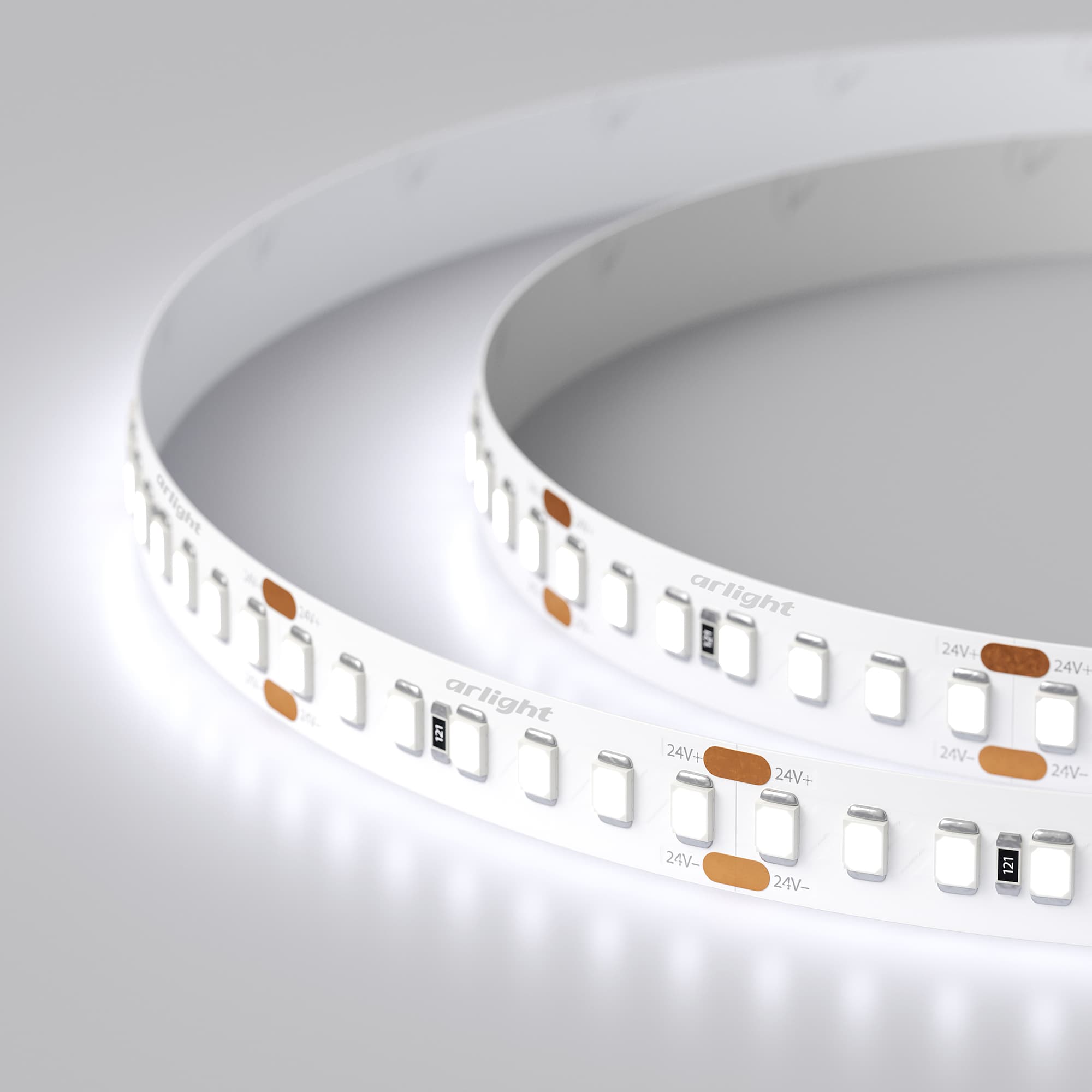 Светодиодная лента RT 2-5000 24V Cool 8K 3x (2835, 840 LED, LUX) (Arlight, 17 Вт/м, IP20) 019092 — фото 5