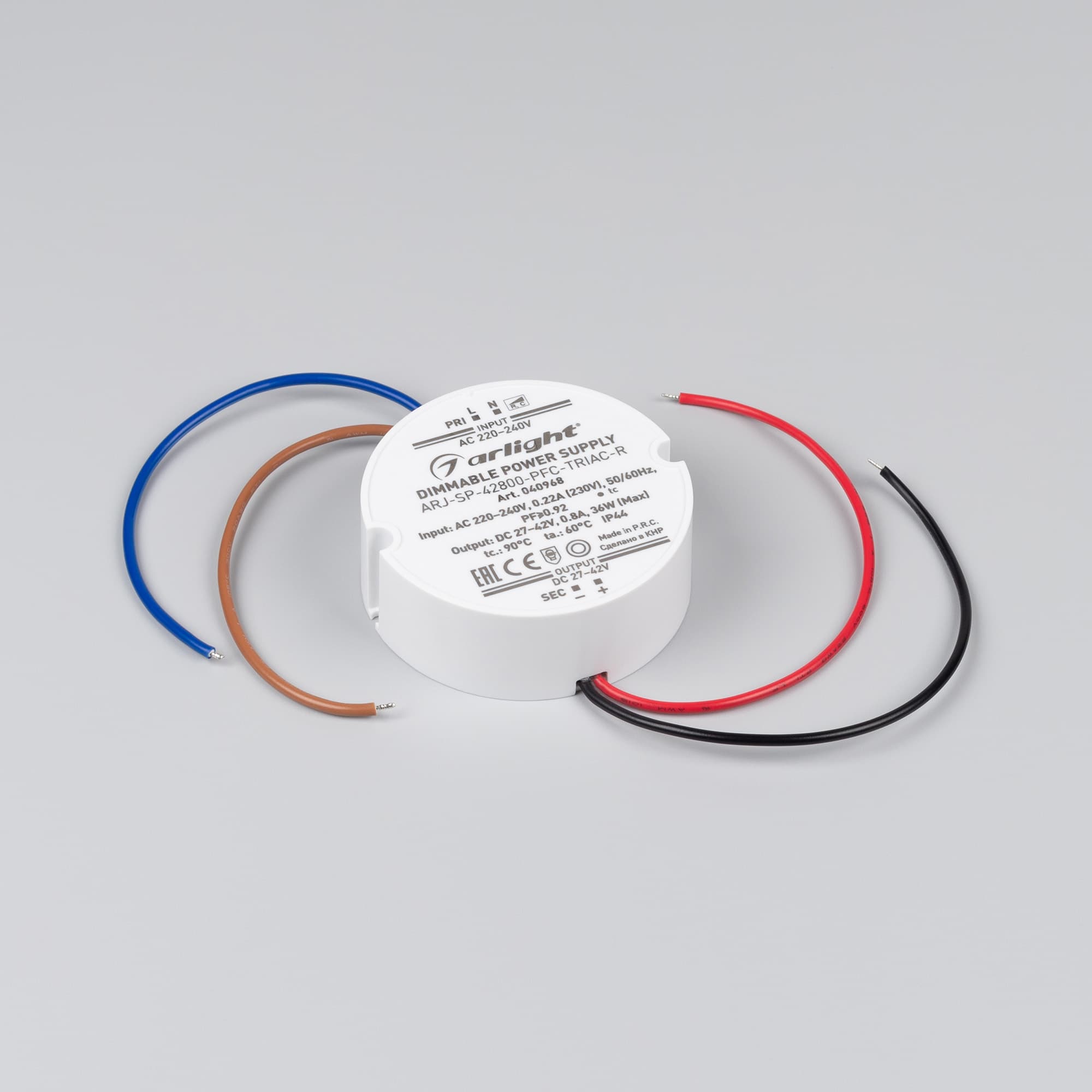 Блок питания ARJ-SP-42800-PFC-TRIAC-R (36W, 27-42V, 800mA) (Arlight, IP44 Пластик, 5 лет) 040968 — фото 2