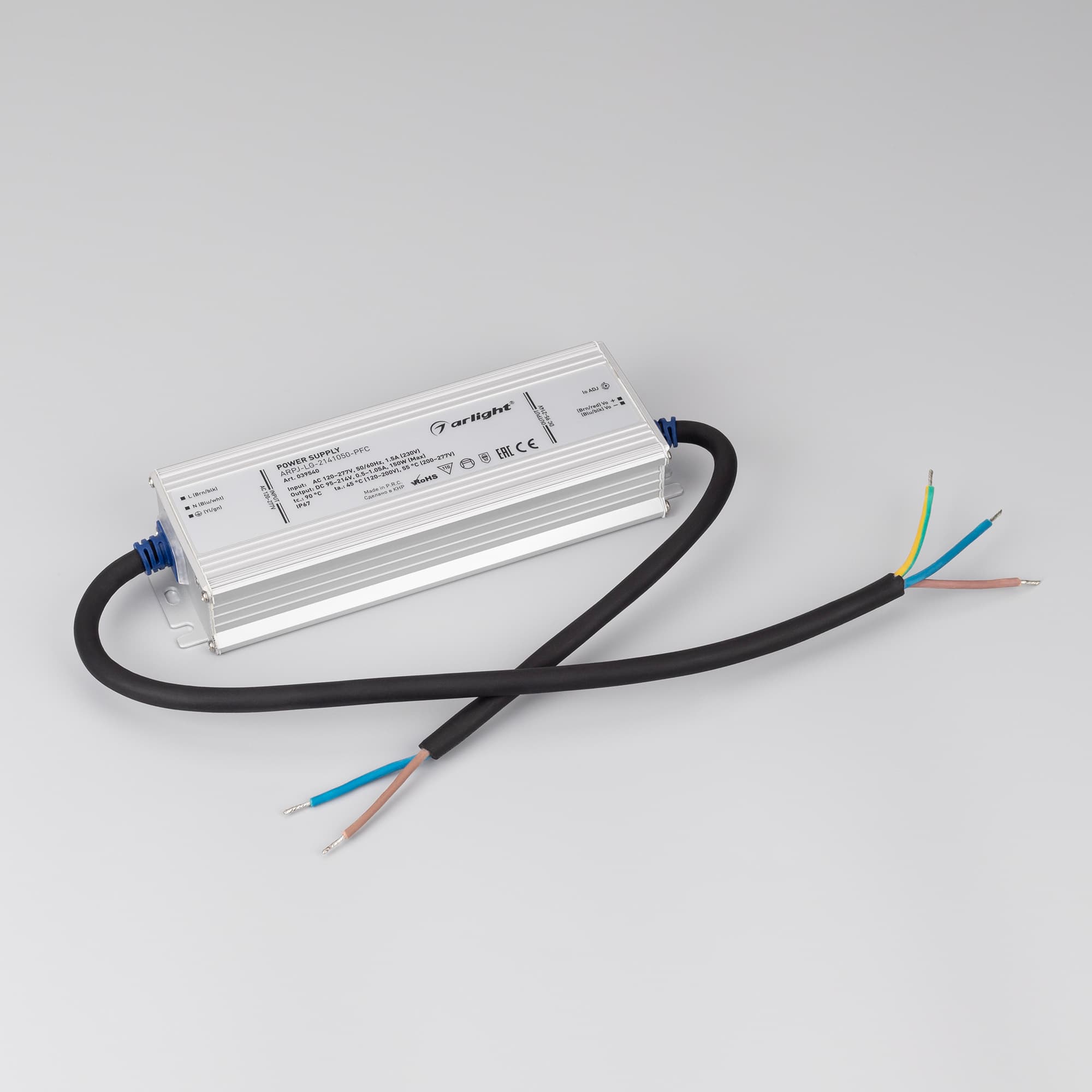 Блок питания ARPJ-LG-2141050-PFC (150W, 95-214V, 0.5-1.05A) (Arlight, IP67 Металл, 5 лет) 039540 — фото 2