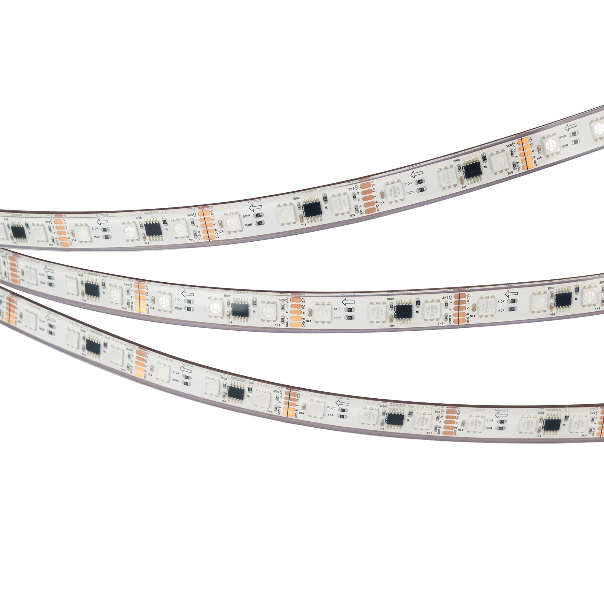 Светодиодная лента герметичная DMX-PS-B60-12mm 12V RGB-PX3 (14 W/m, IP67, 5060, 5m) (Arlight, -) 039605 — фото 4